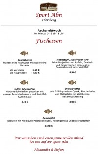 FISCHESSEN ZUM ASCHERMITTWOCH