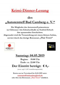Krimi-Dinner-Lesung des Autorentreff Bad Camberg