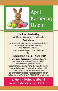 April Aktion in der Eifelstube