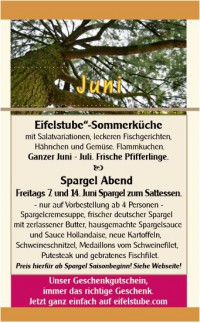 Juni Aktionen in der Eifelstube