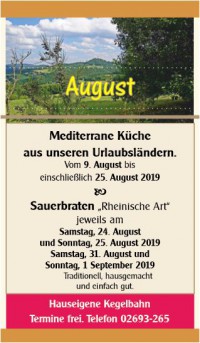 August Aktion in der Eifelstube