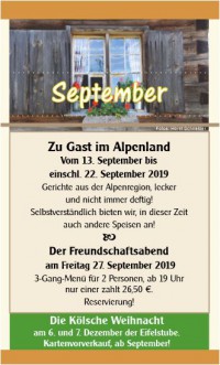 September Aktion in der Eifelstube