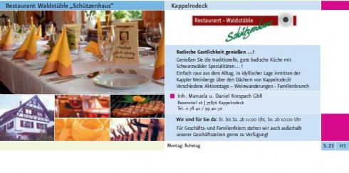 Restaurant Waldstüble Schützenhaus, Kappelrodeck
