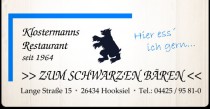 Logo Klostermanns Restaurant Zum Schwarzen Bären