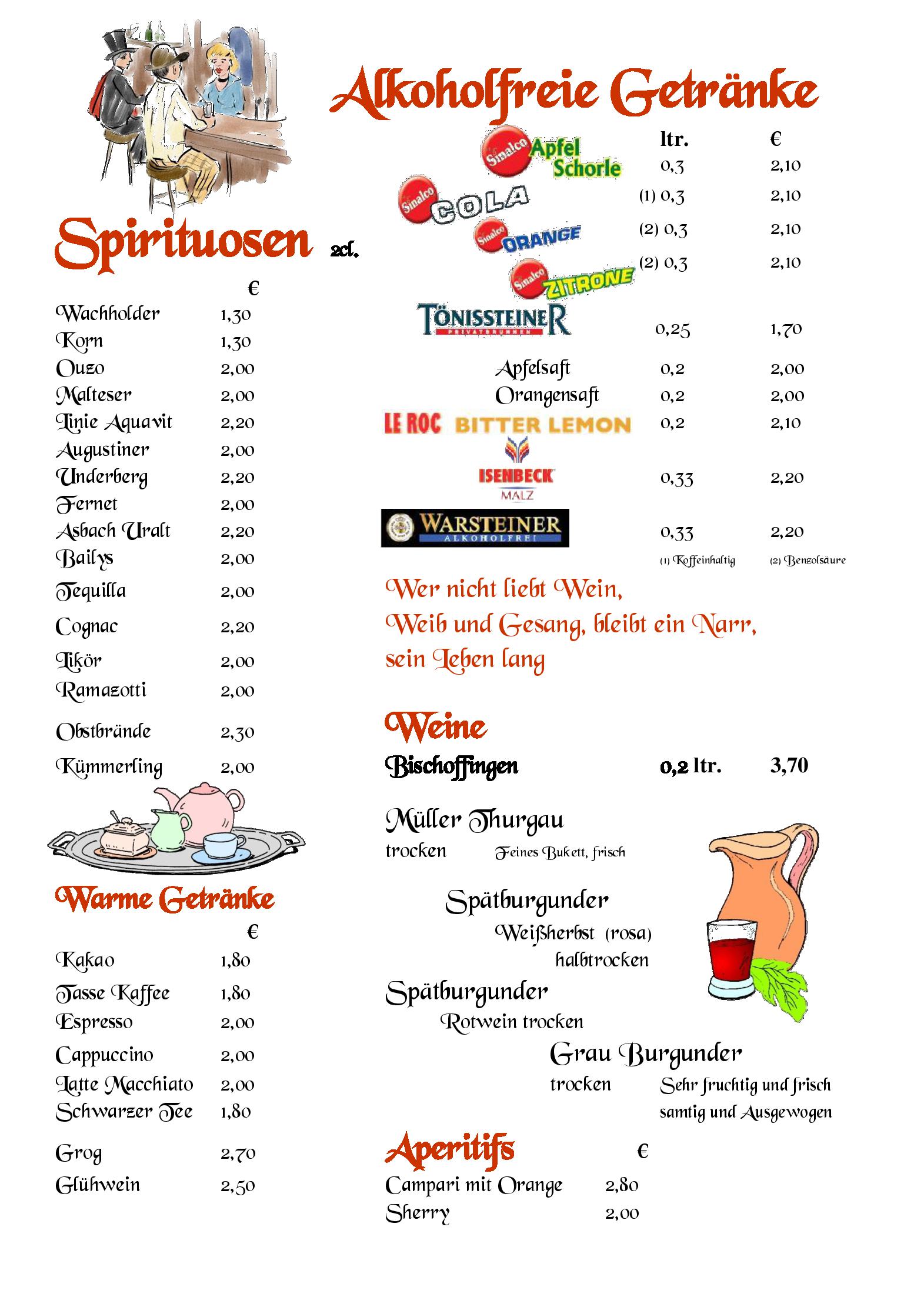 Speisekarte