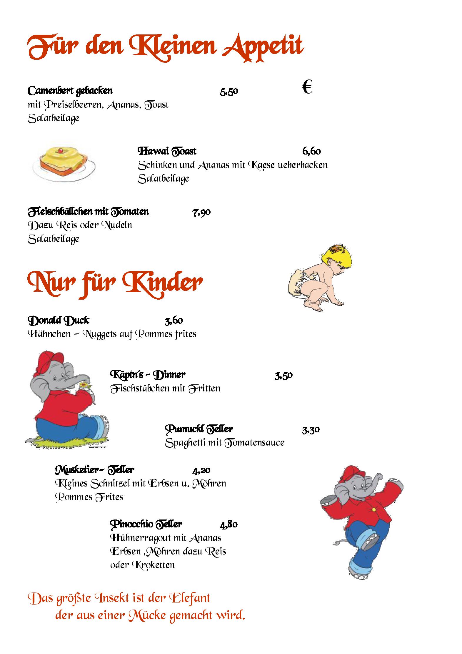 Speisekarte