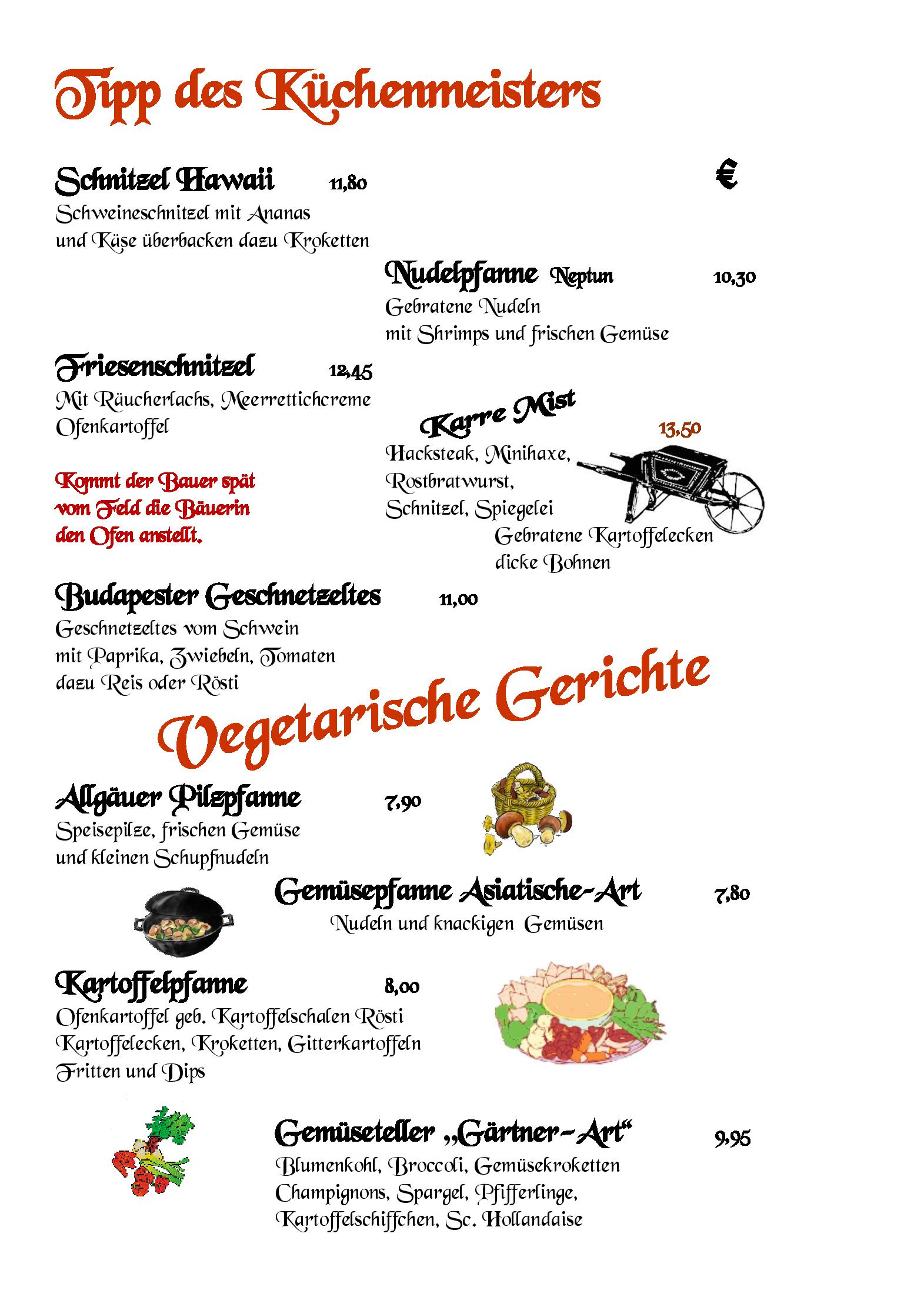 Speisekarte