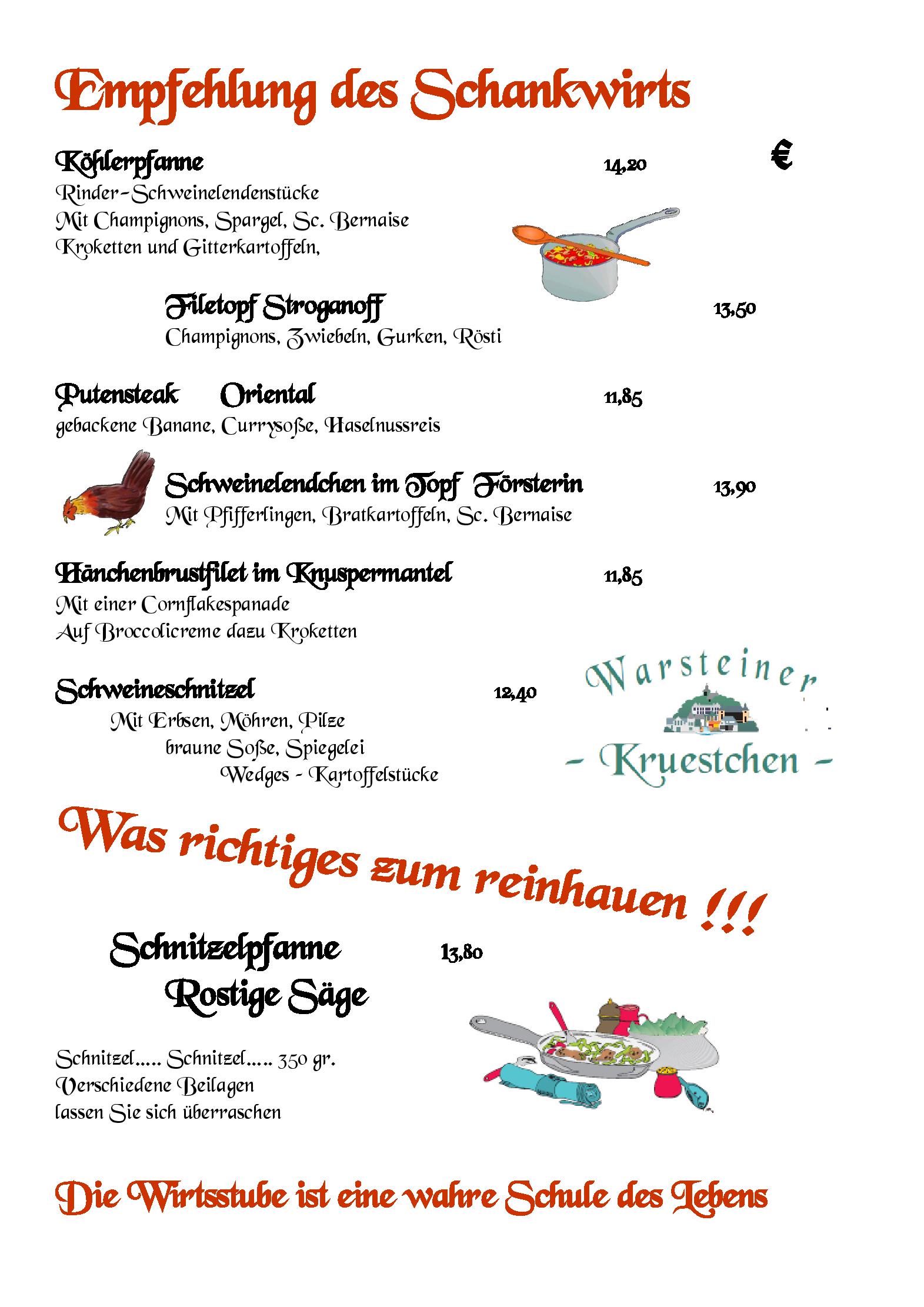 Speisekarte