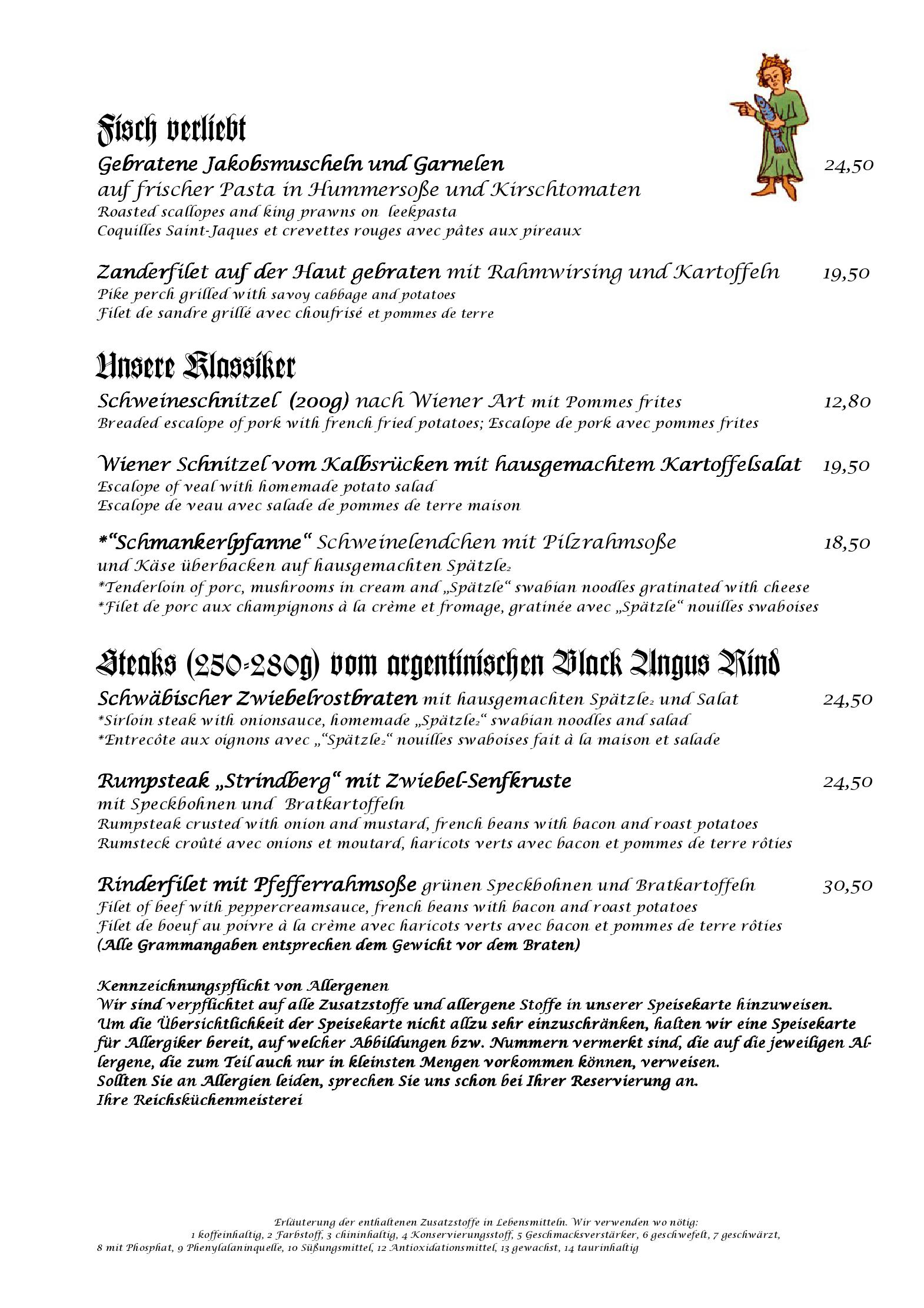 Speisekarte