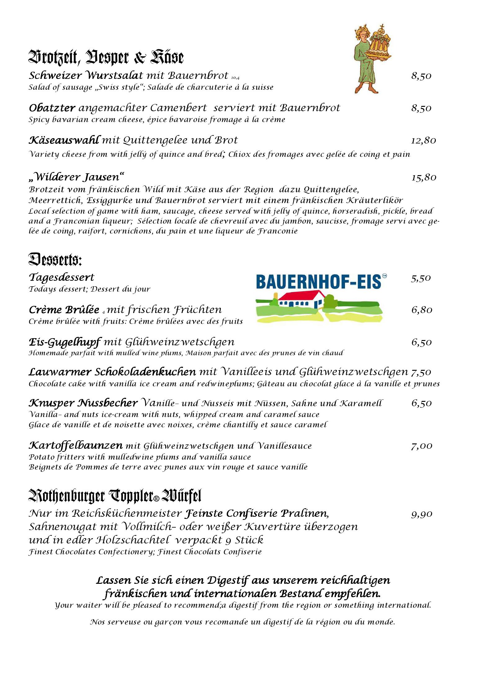 Speisekarte