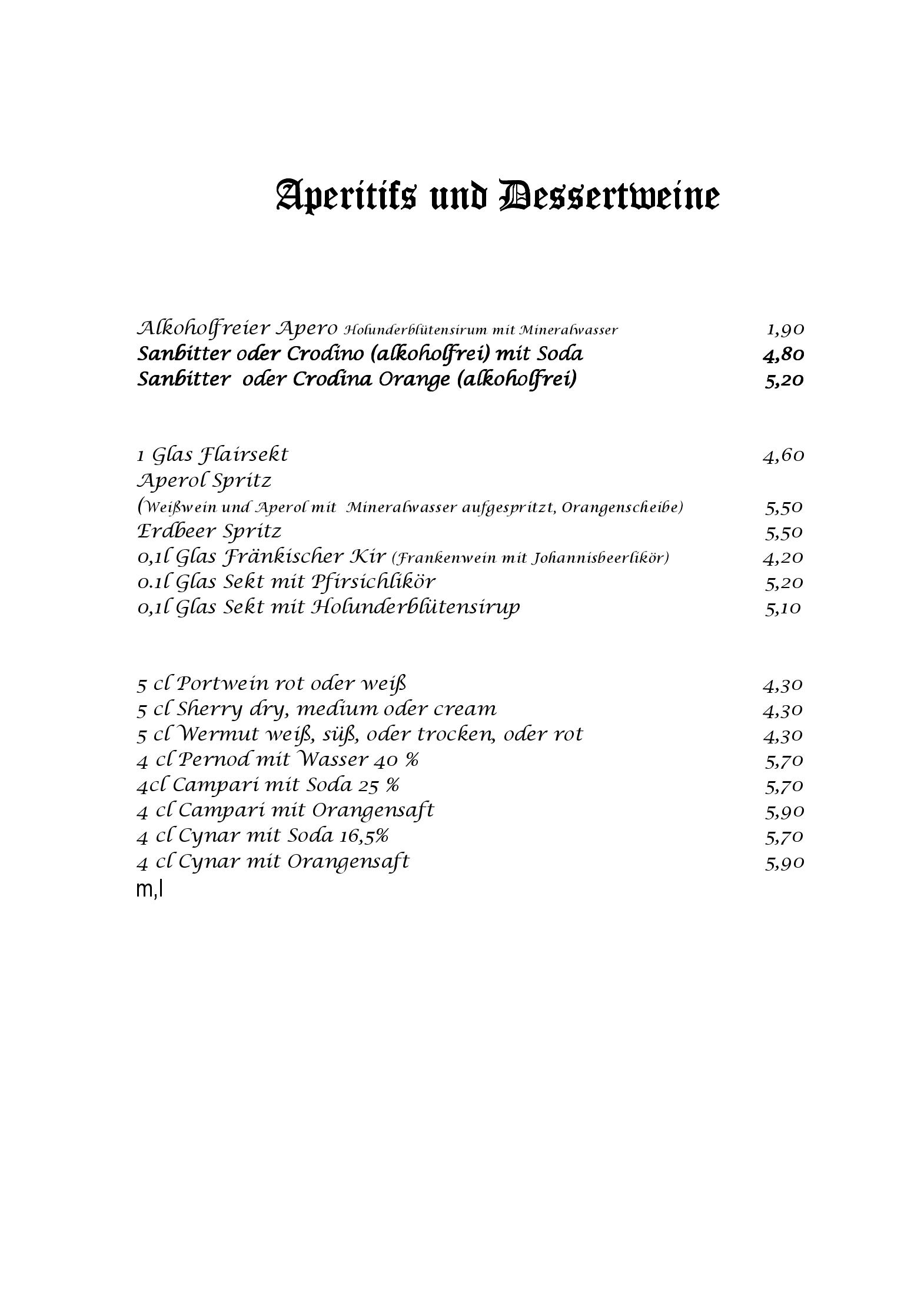 Speisekarte