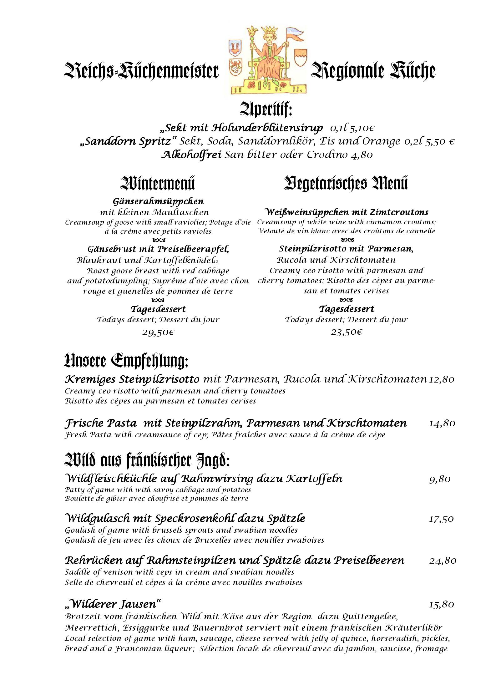 Speisekarte