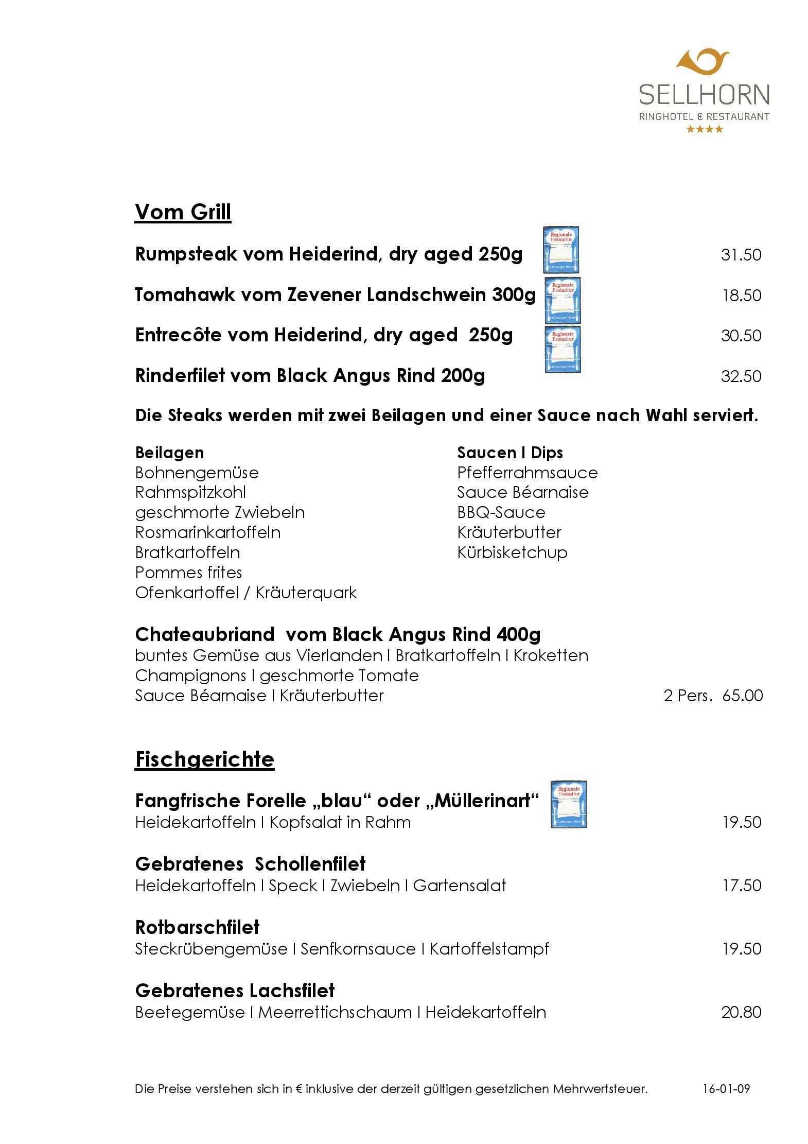 Speisekarte