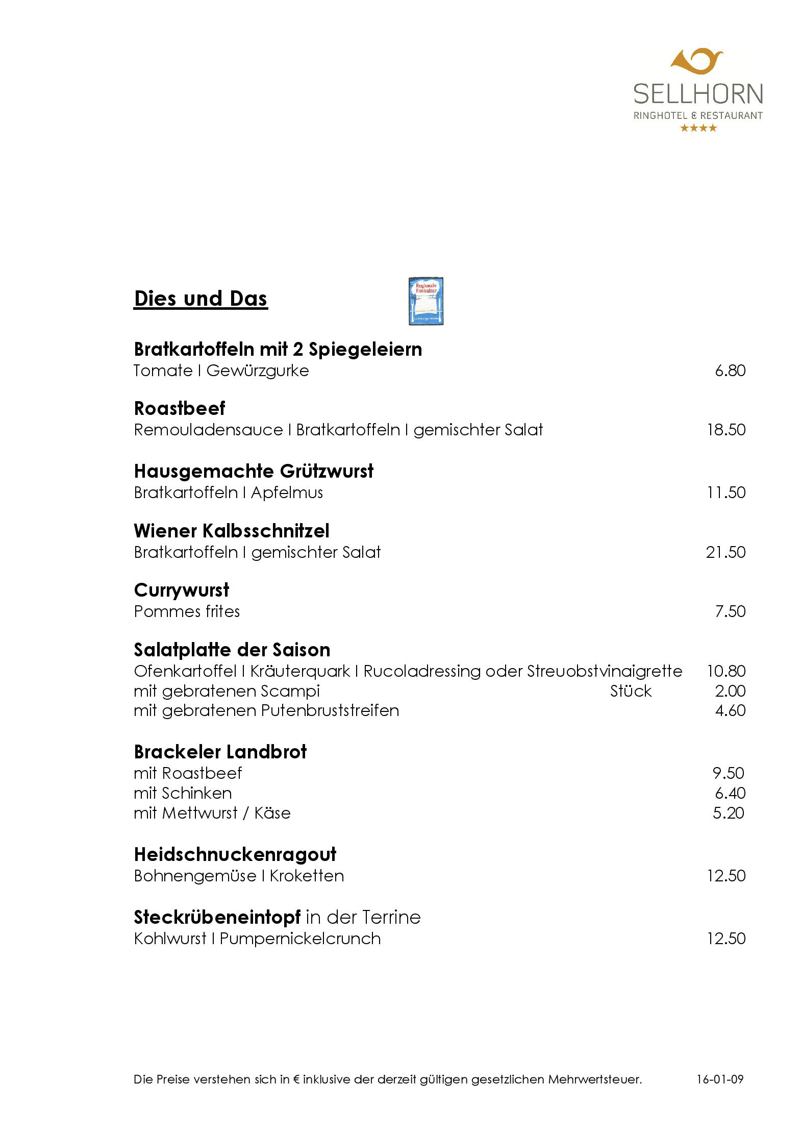 Speisekarte