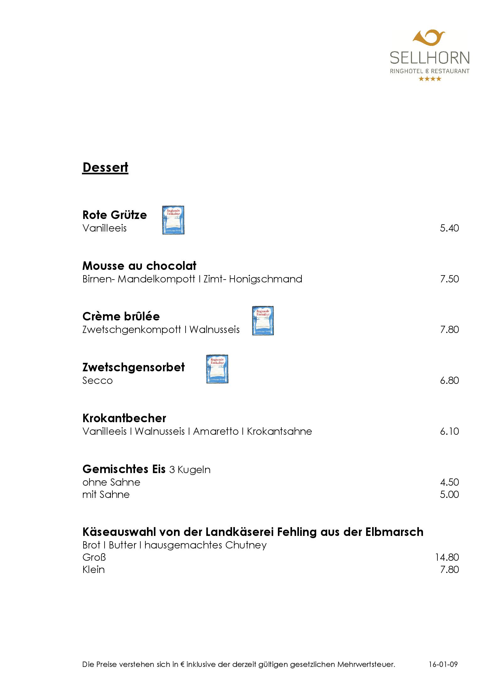 Speisekarte