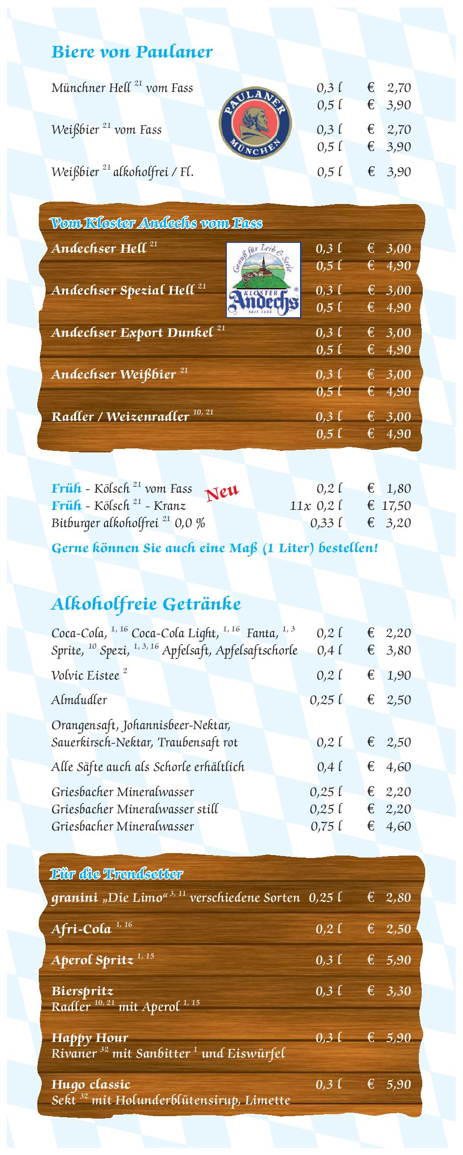 Speisekarte