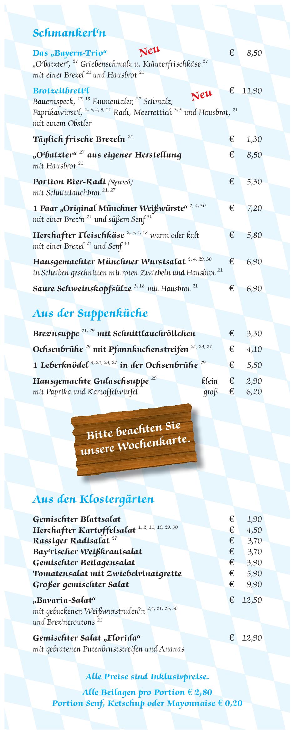Speisekarte