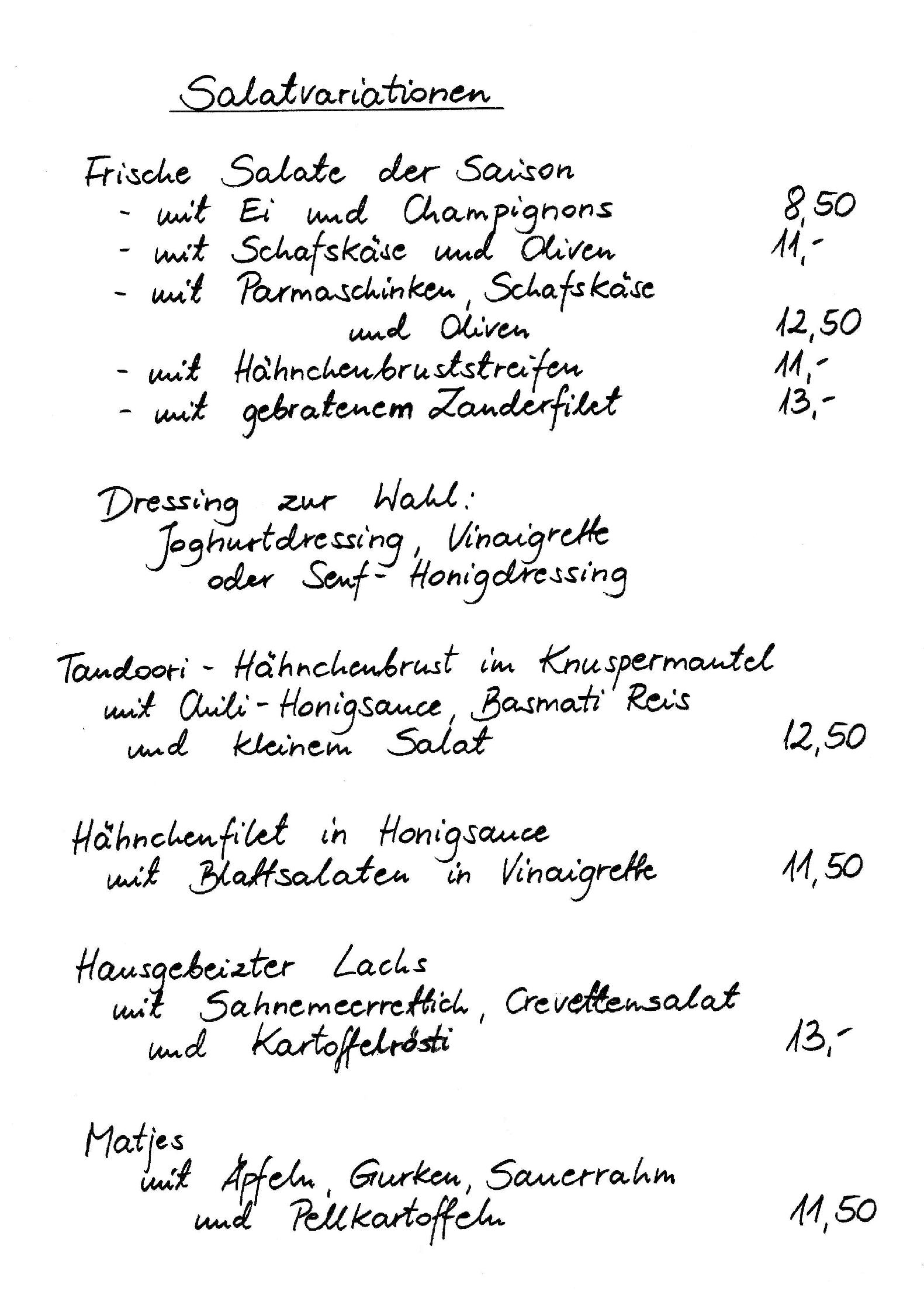 Speisekarte