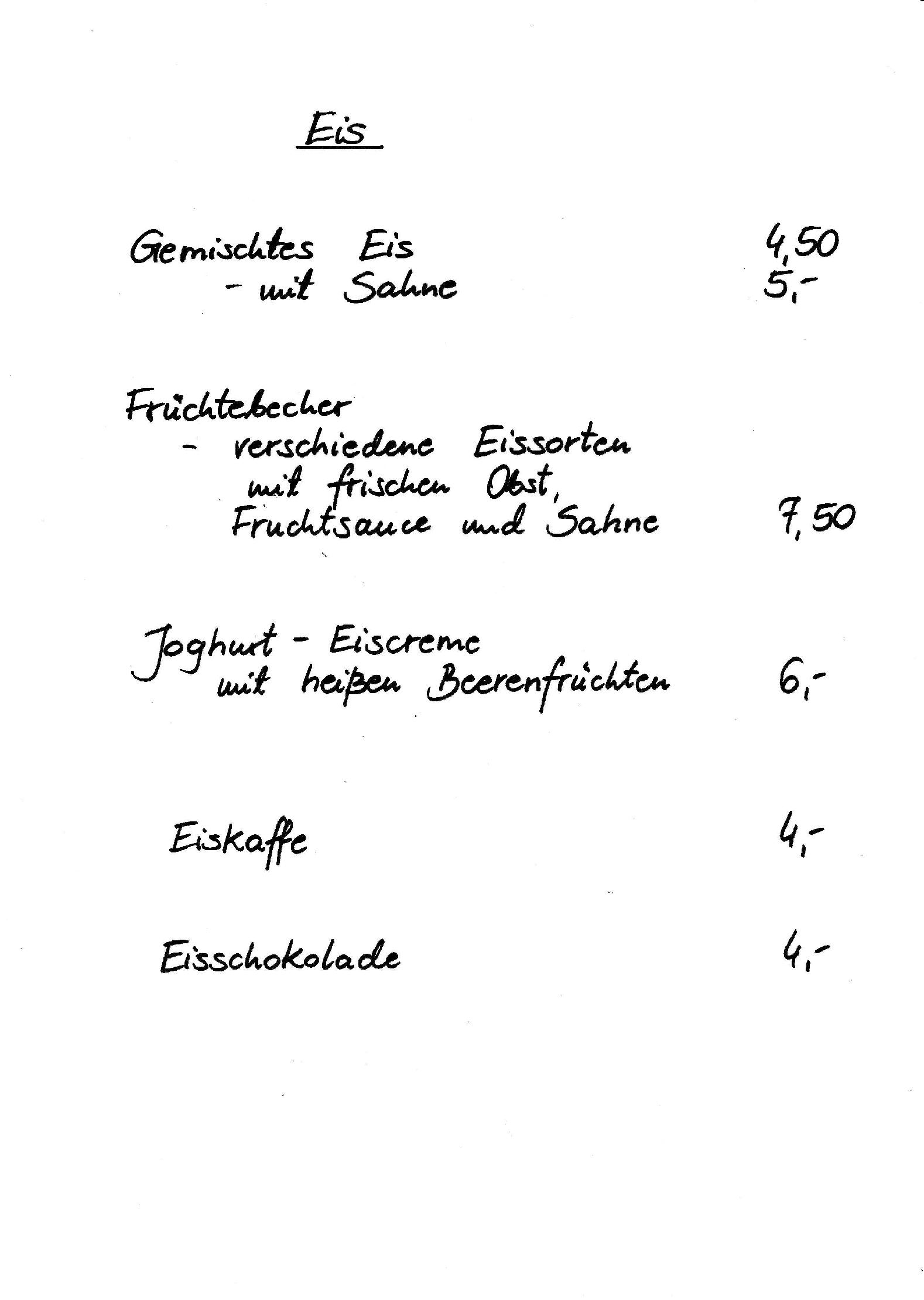 Speisekarte