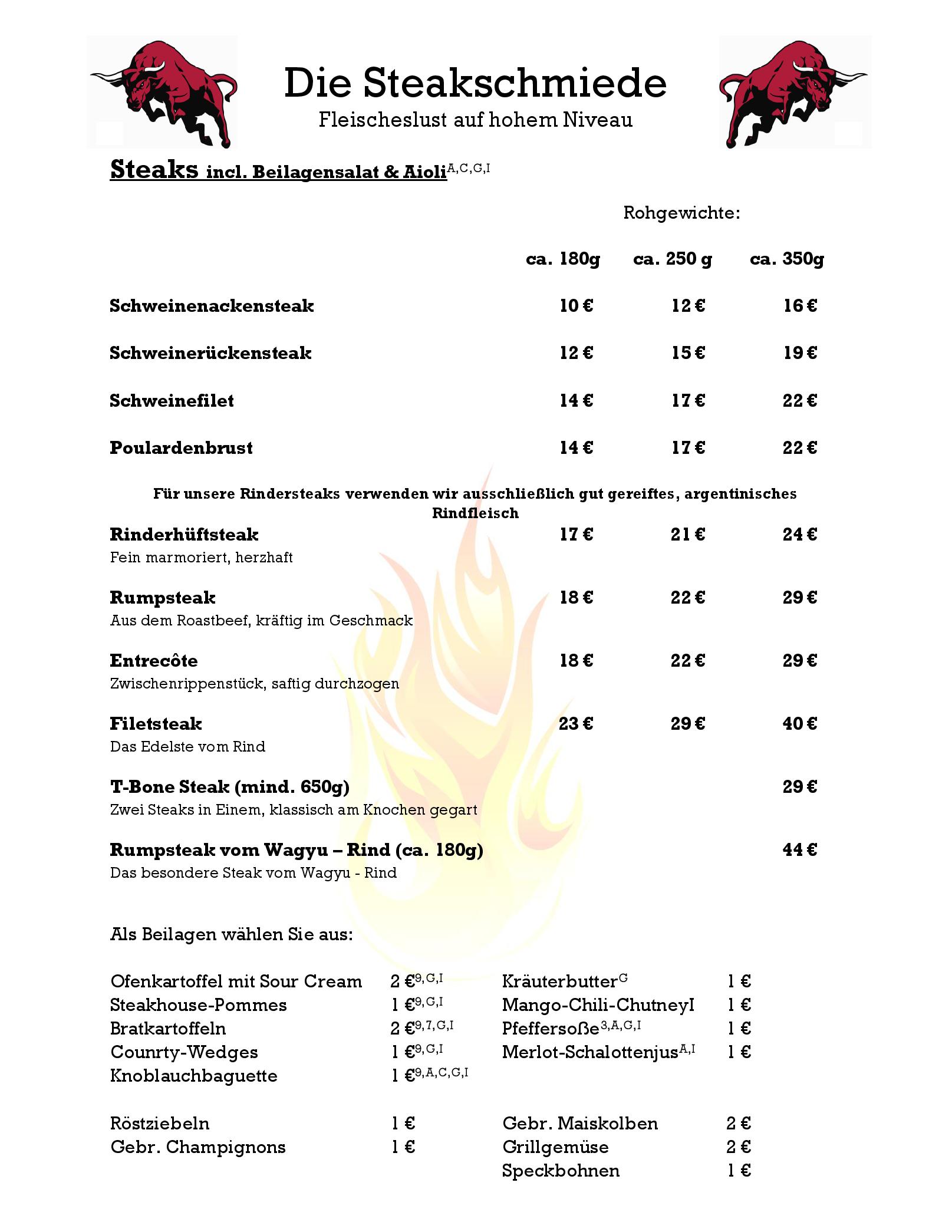 Speisekarte