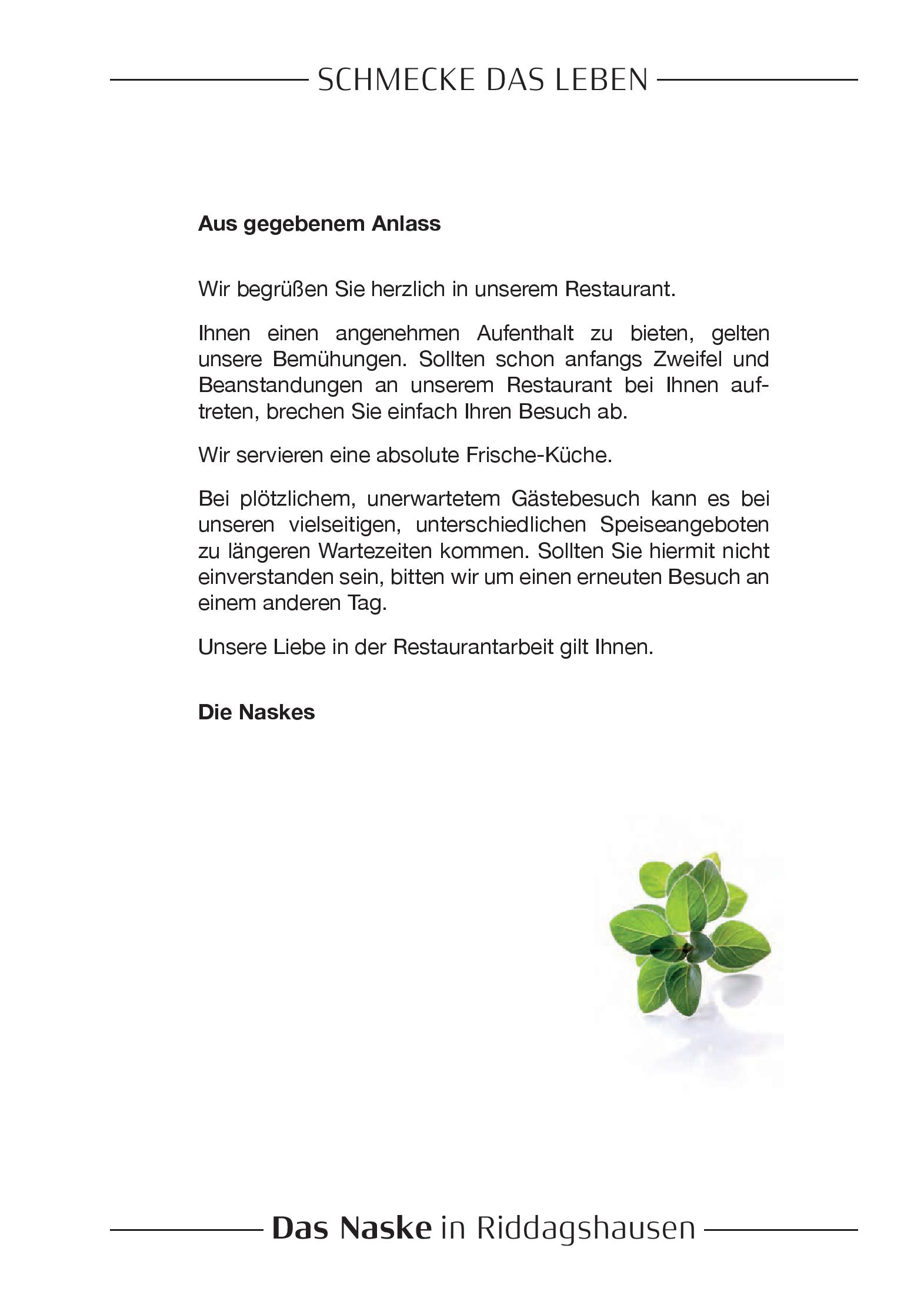Speisekarte
