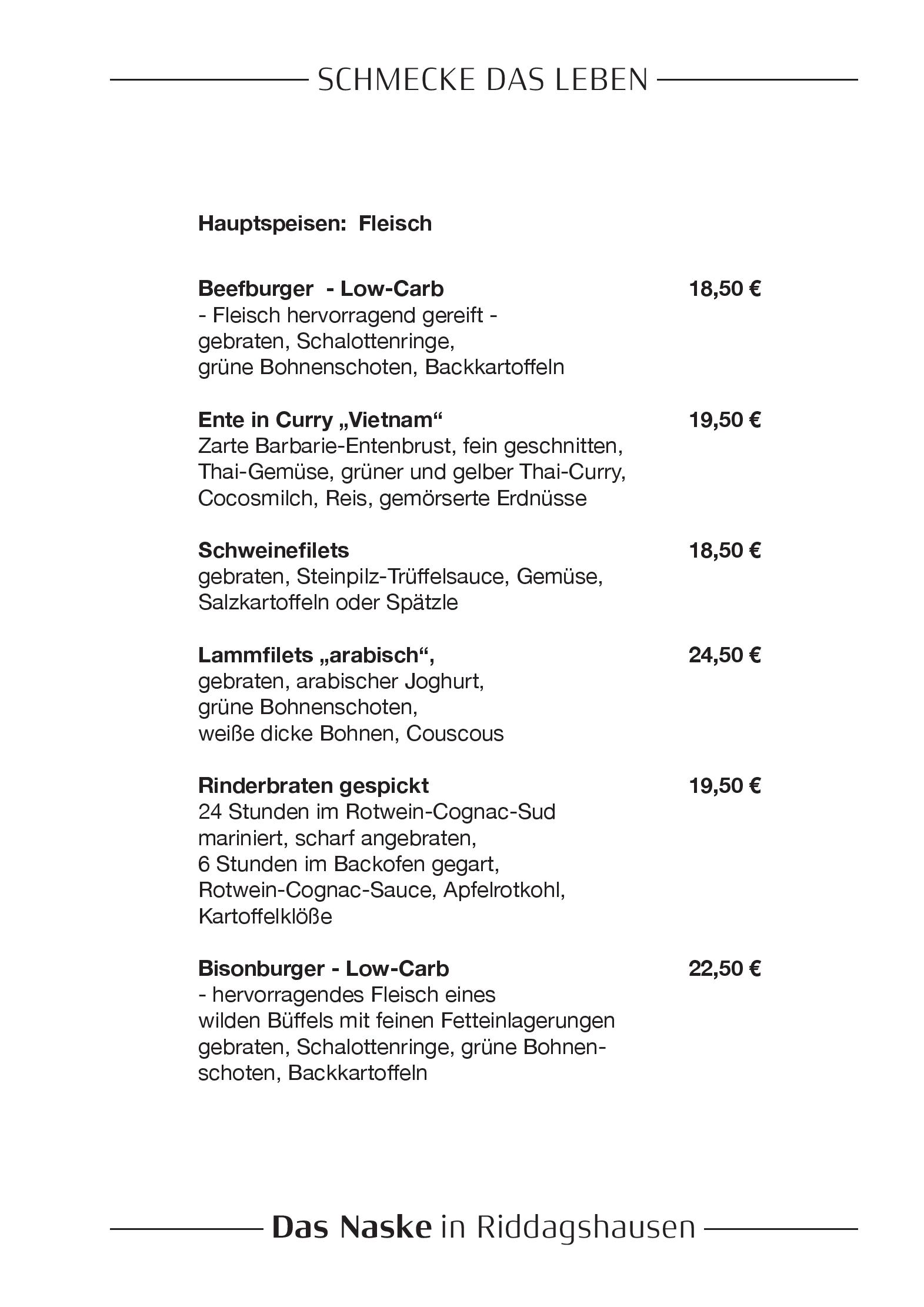 Speisekarte