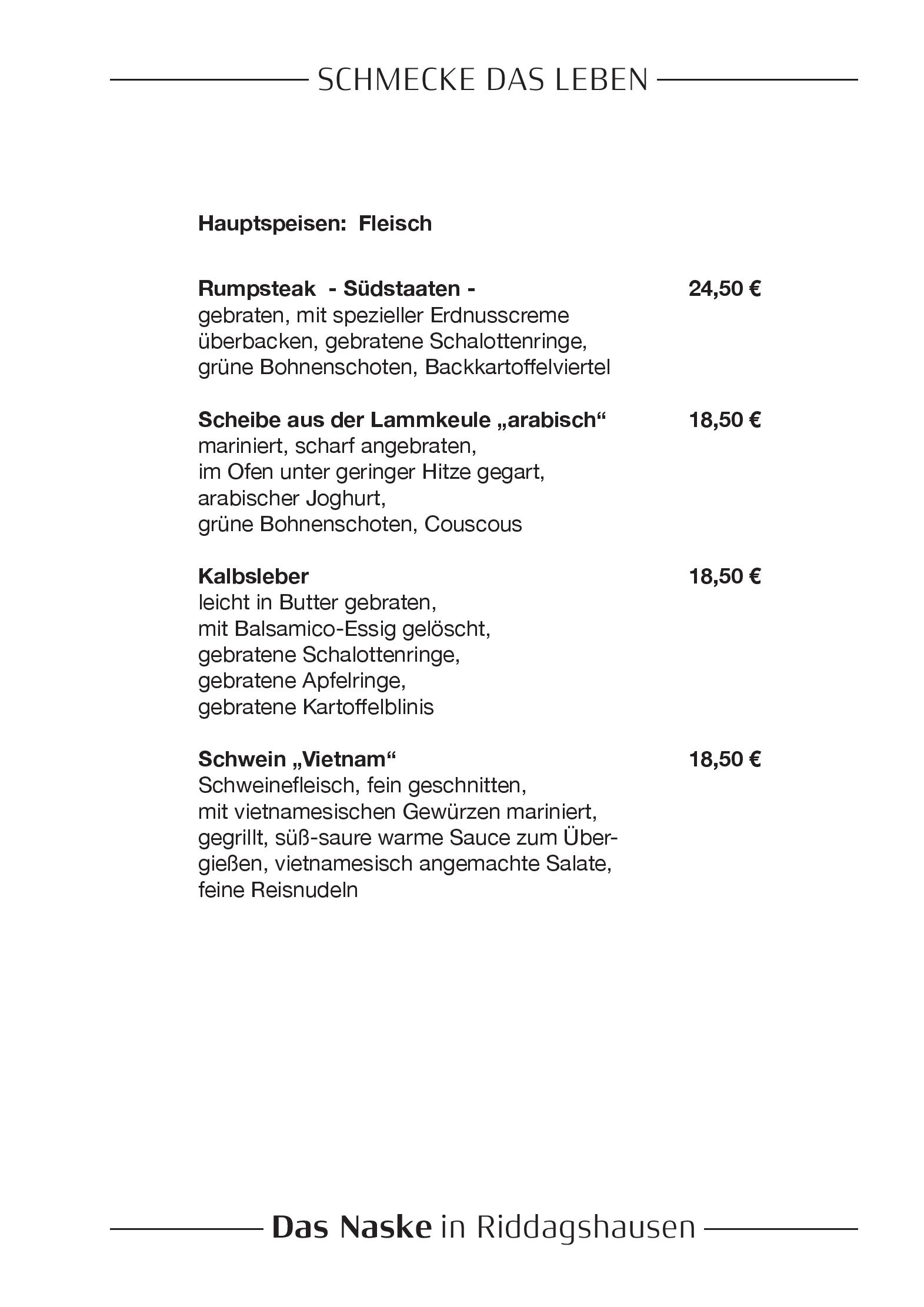 Speisekarte