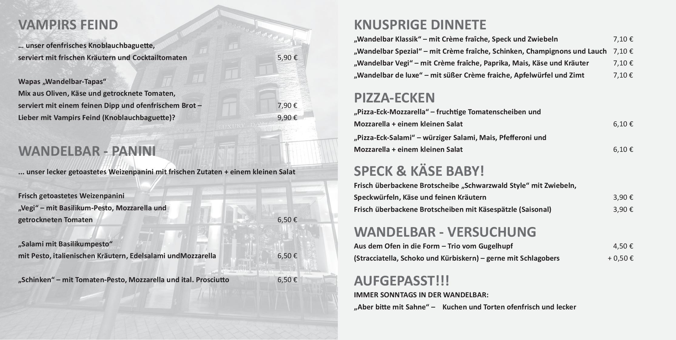 Speisekarte