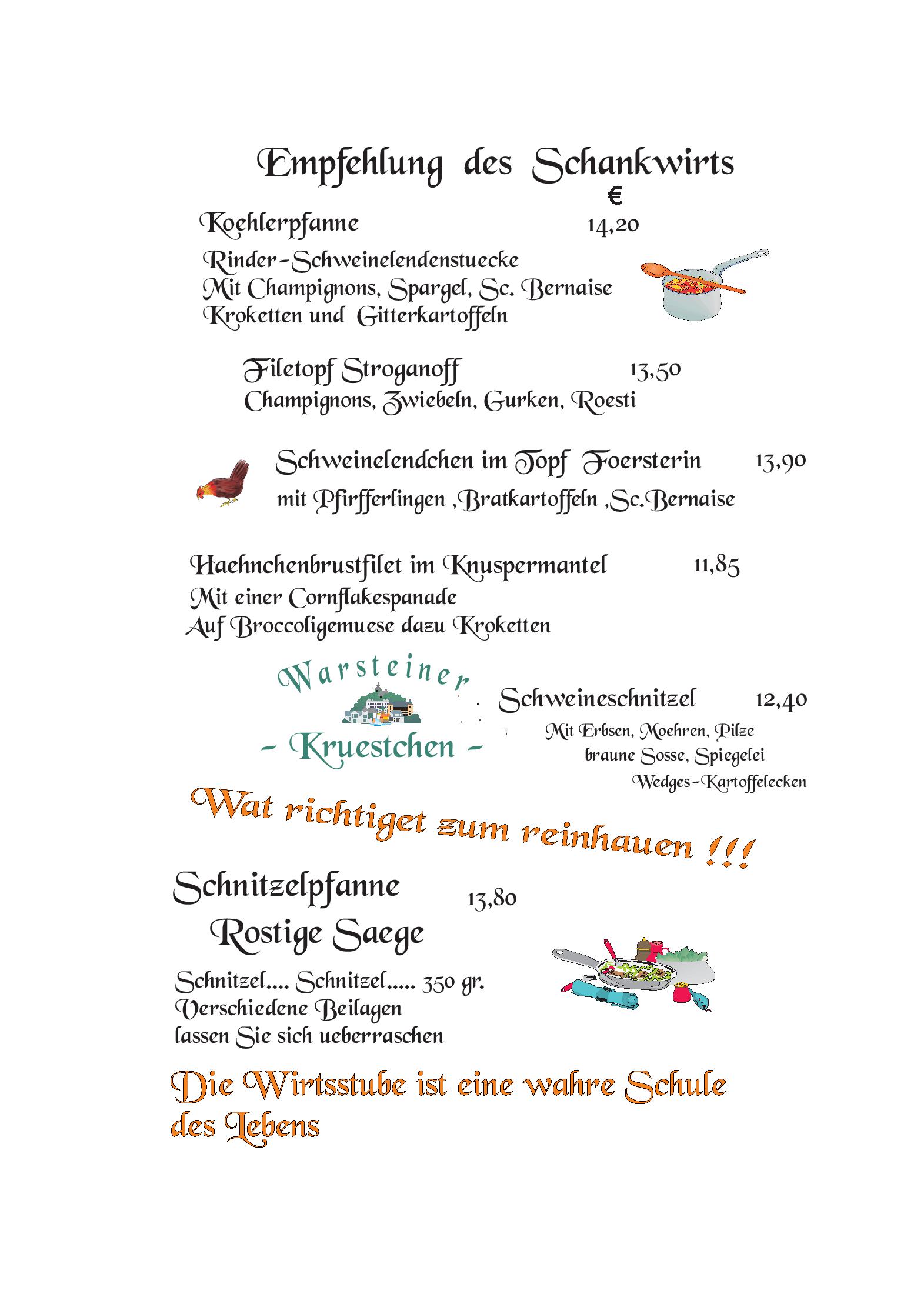 Speisekarte