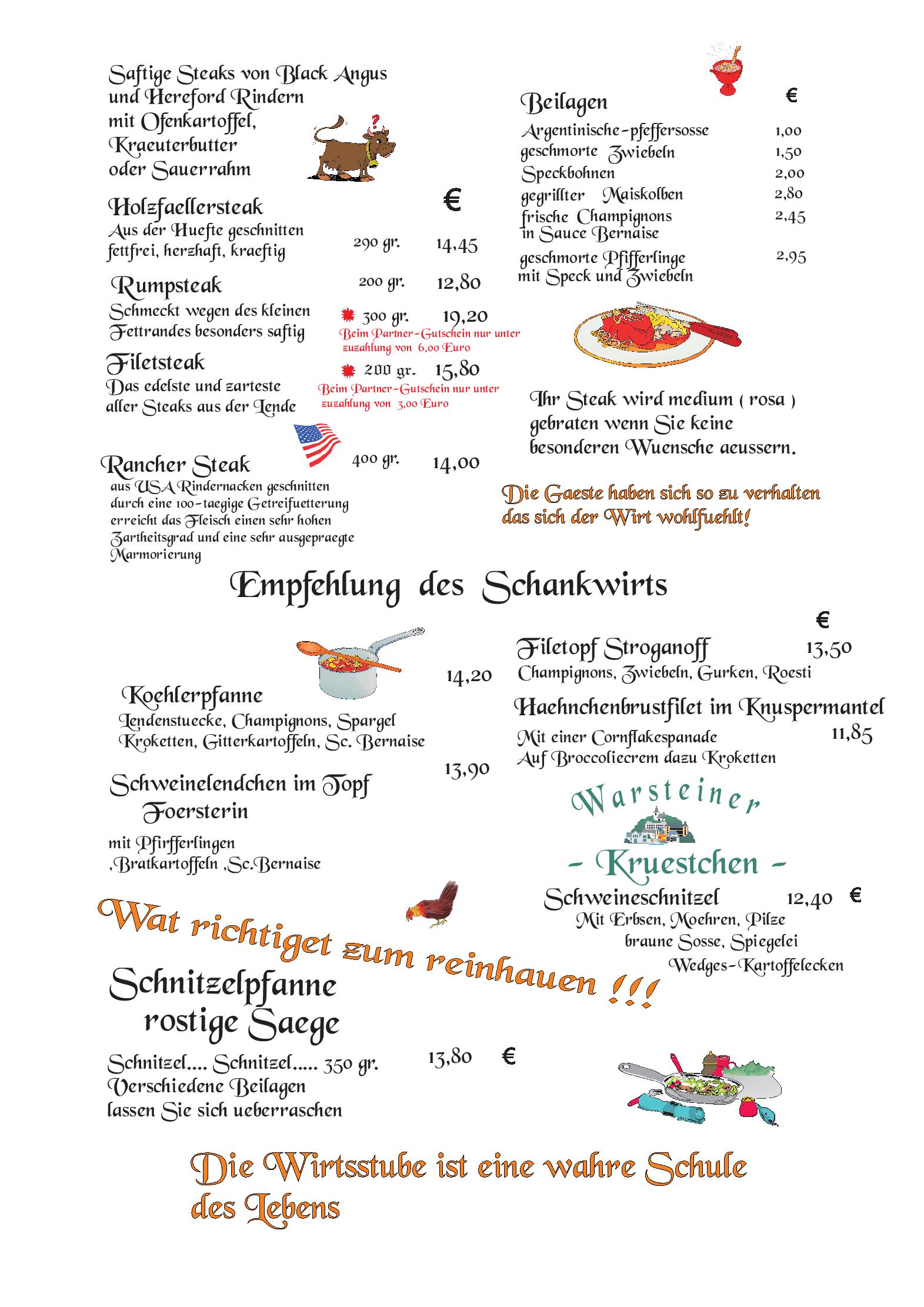 Speisekarte