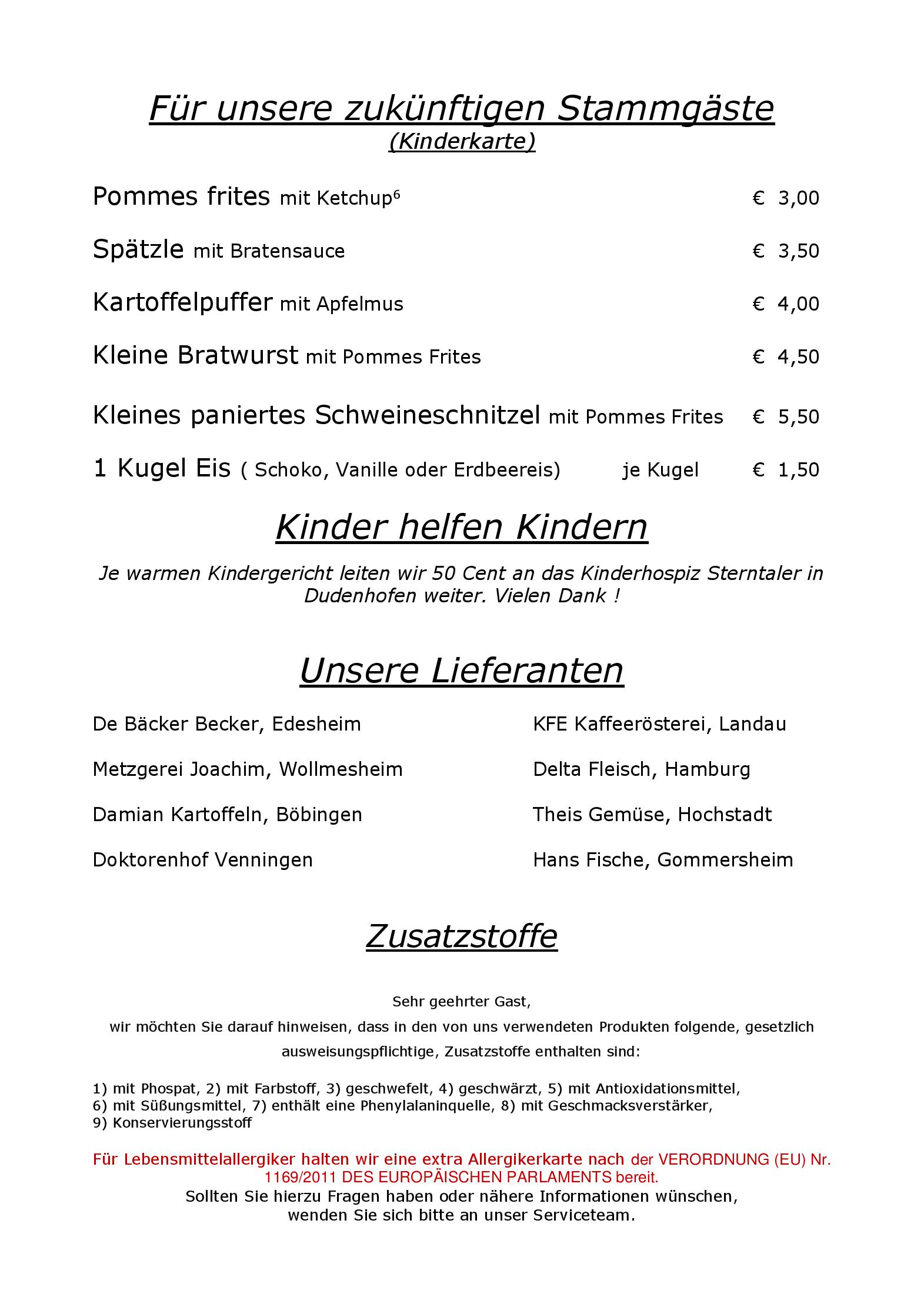 Speisekarte