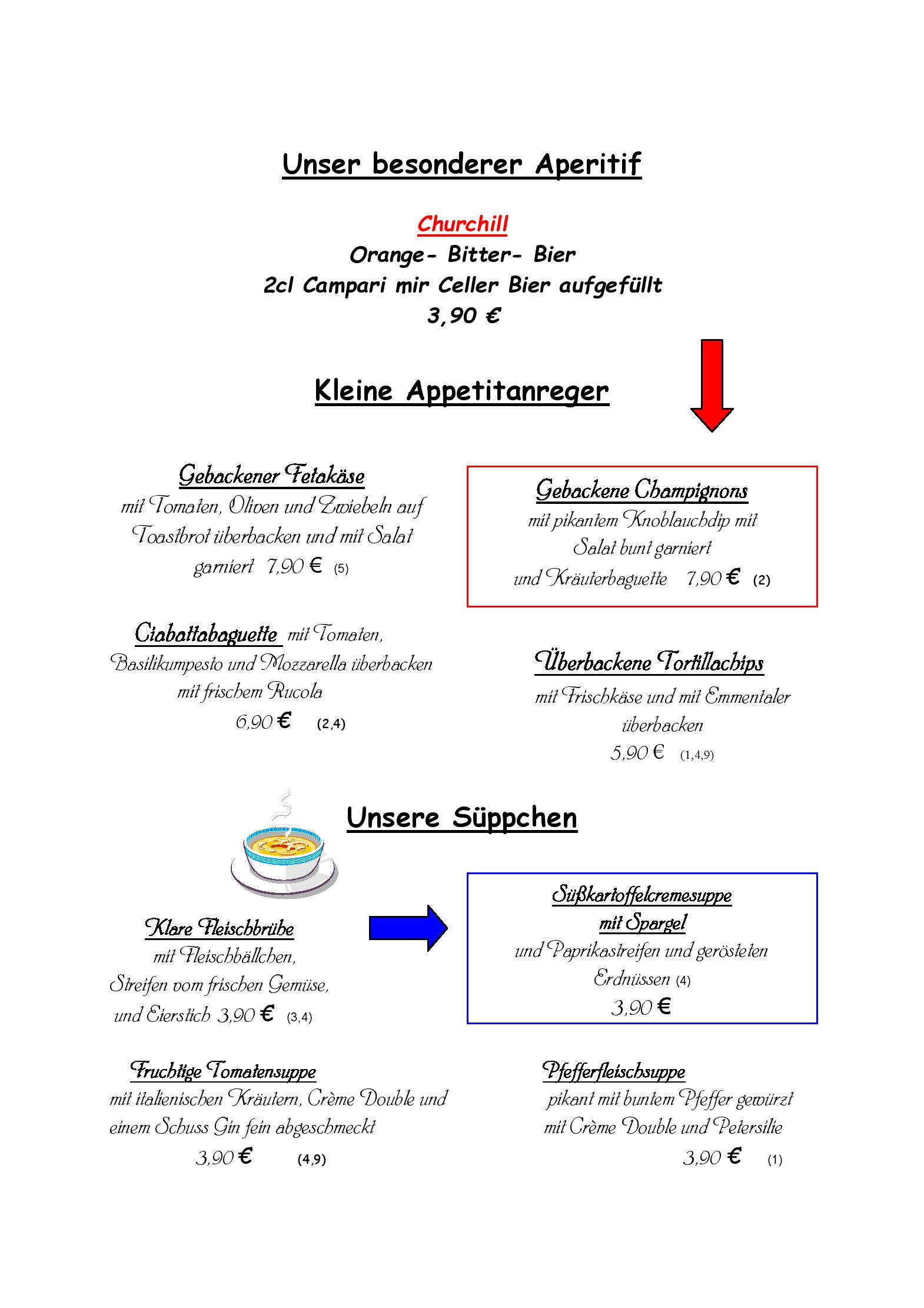 Speisekarte