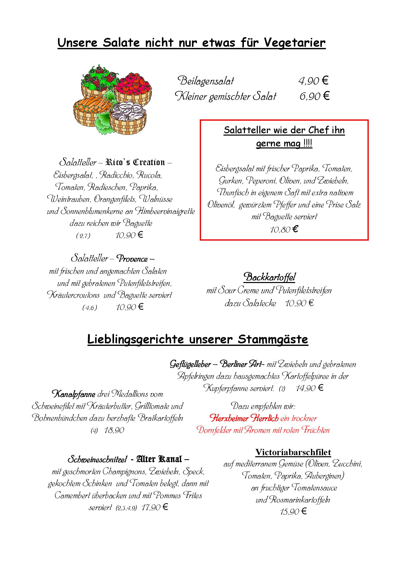 Speisekarte