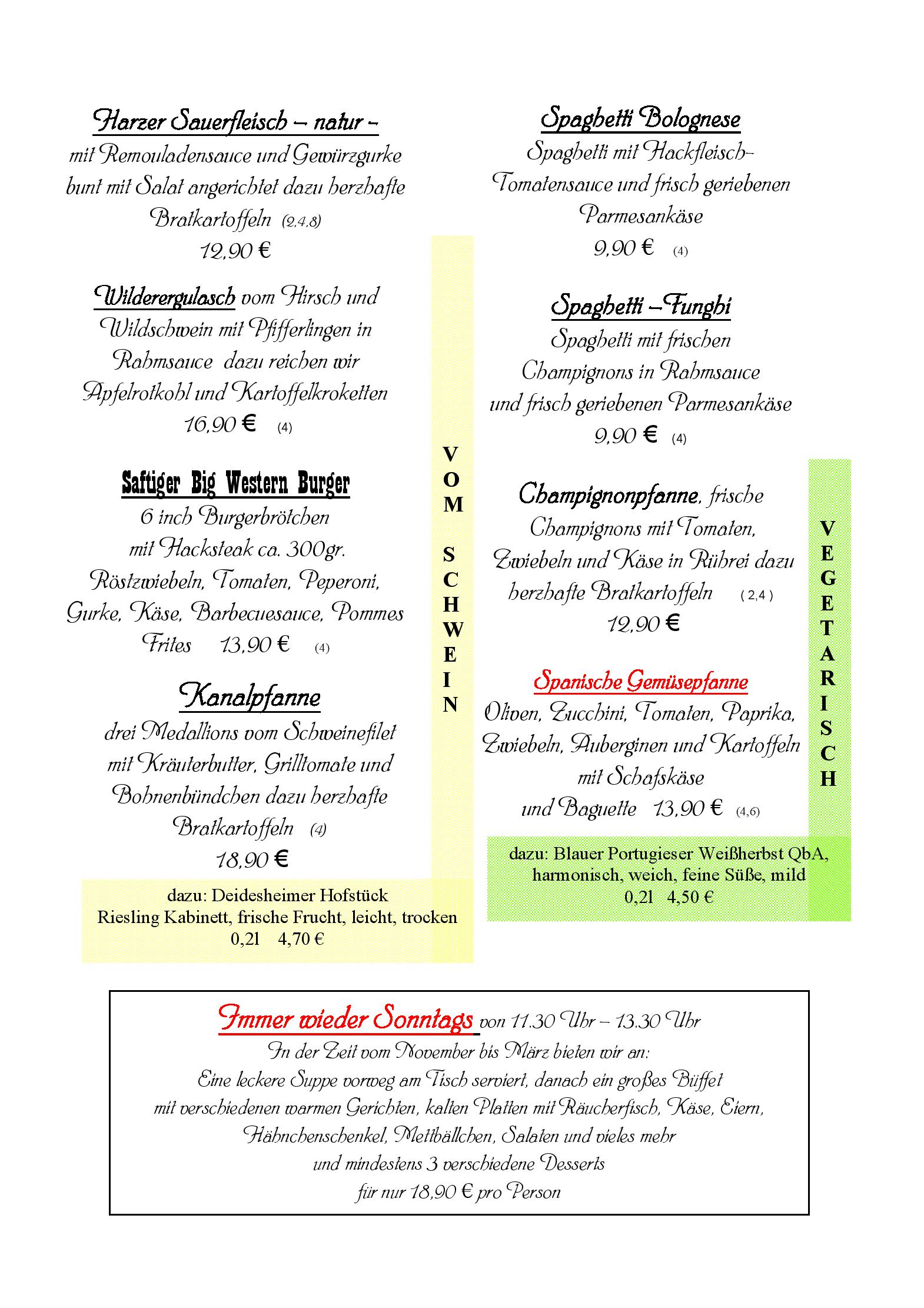Speisekarte