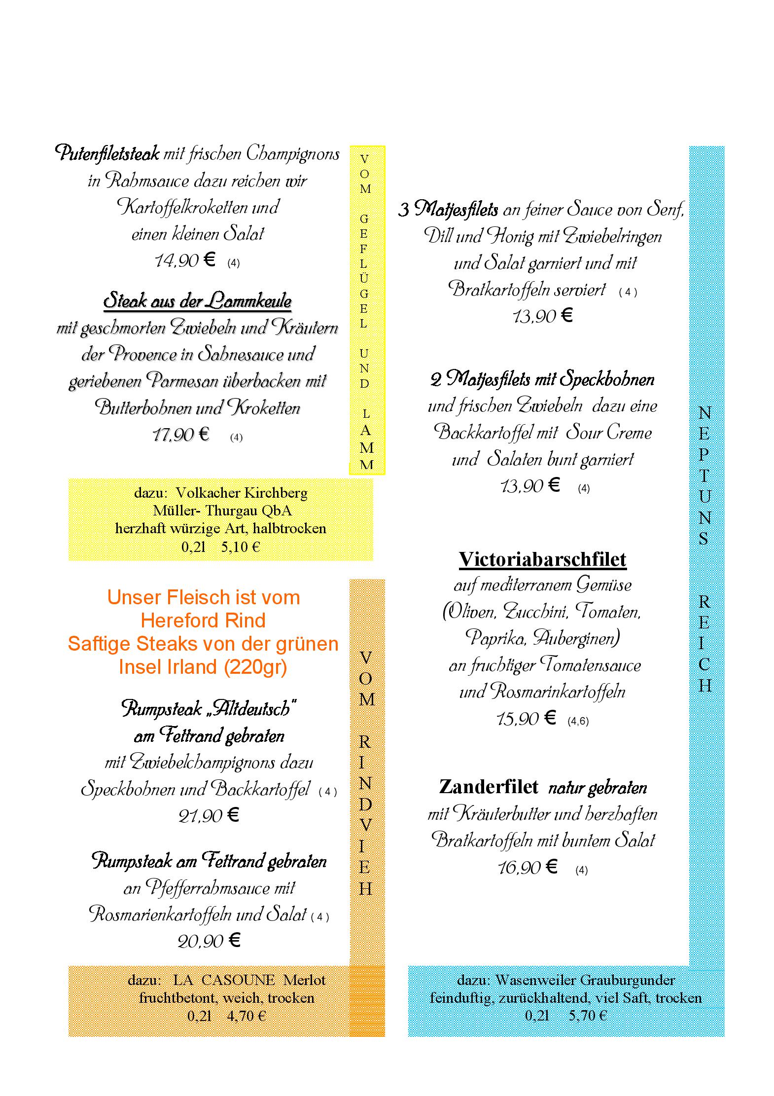 Speisekarte