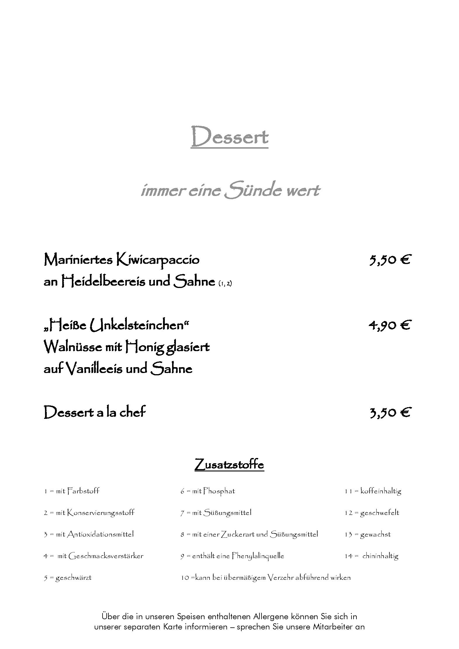 Speisekarte