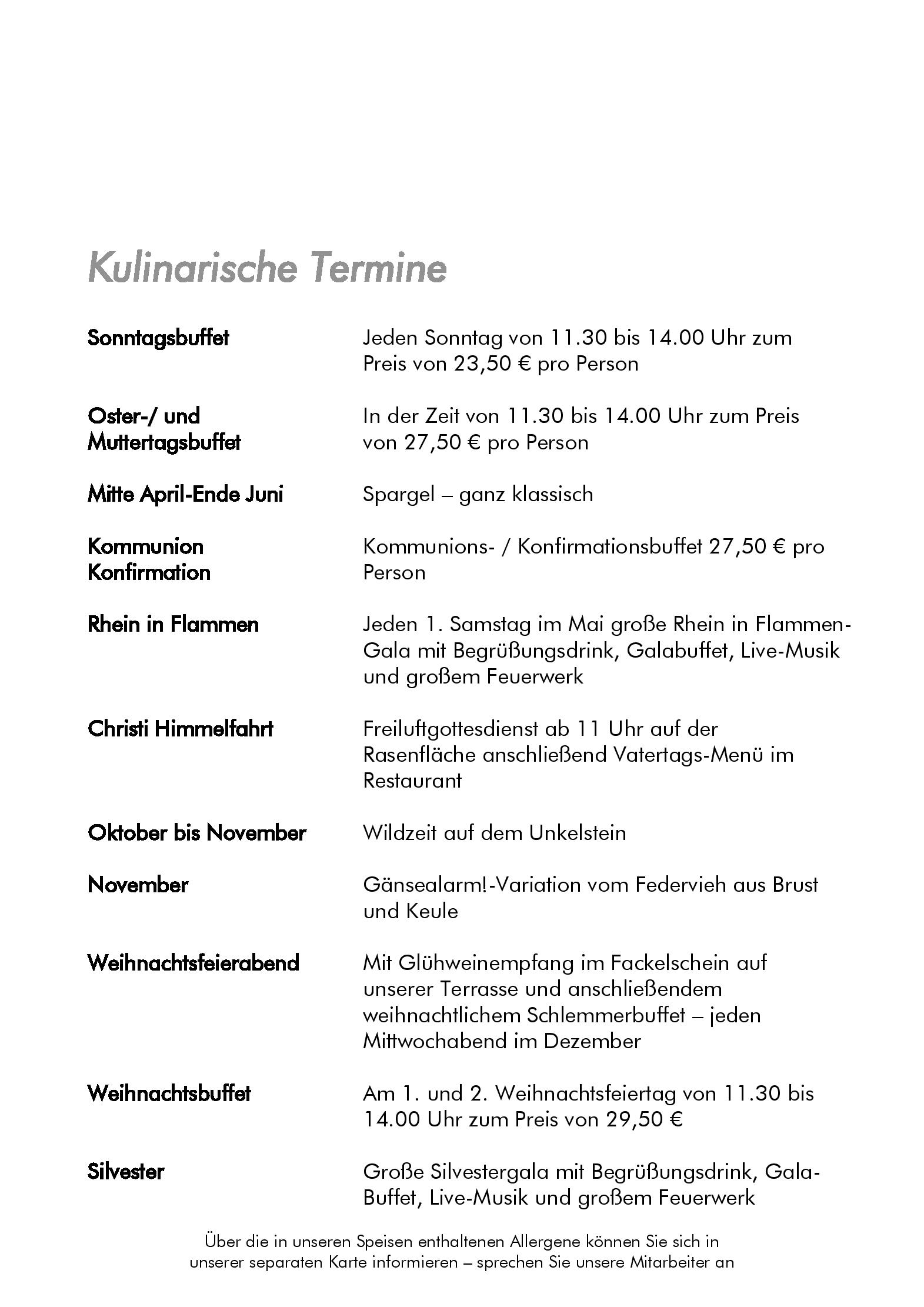 Speisekarte