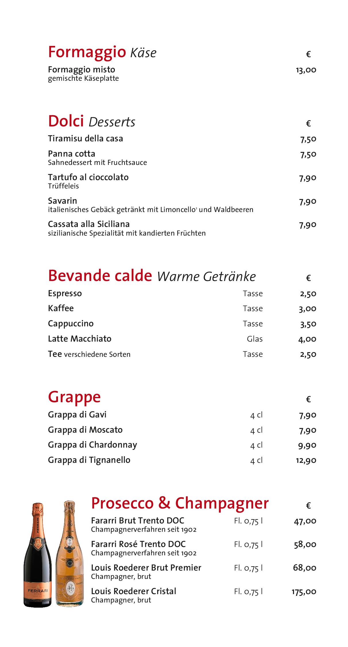 Speisekarte