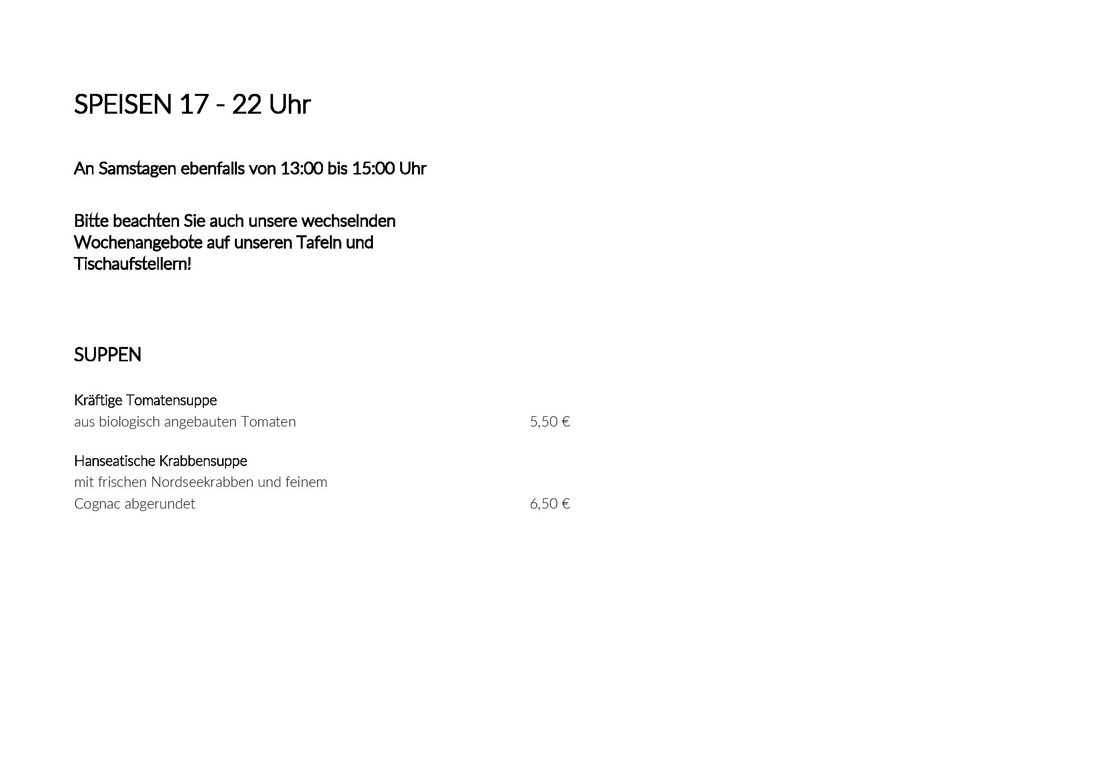 Speisekarte