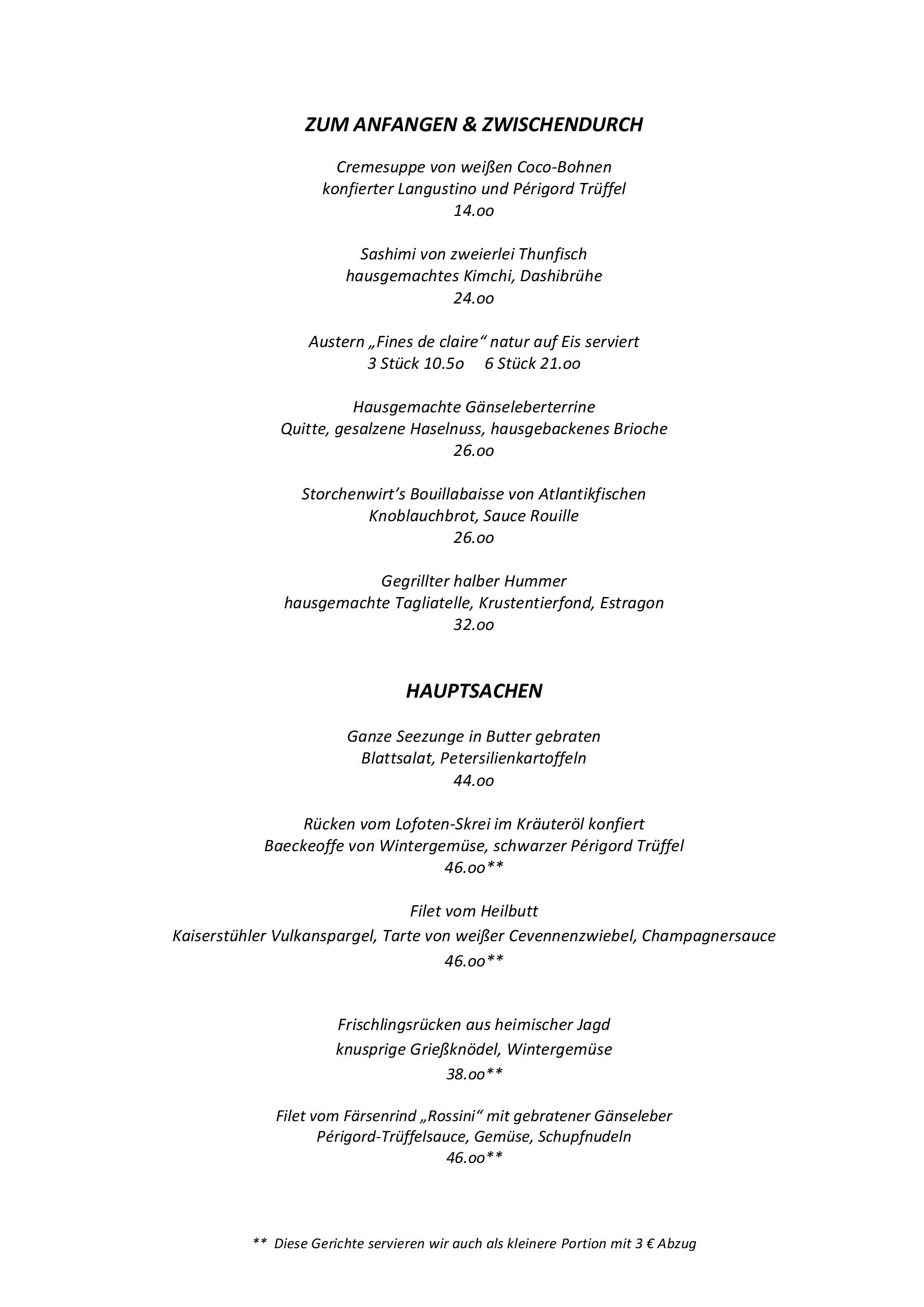 Speisekarte