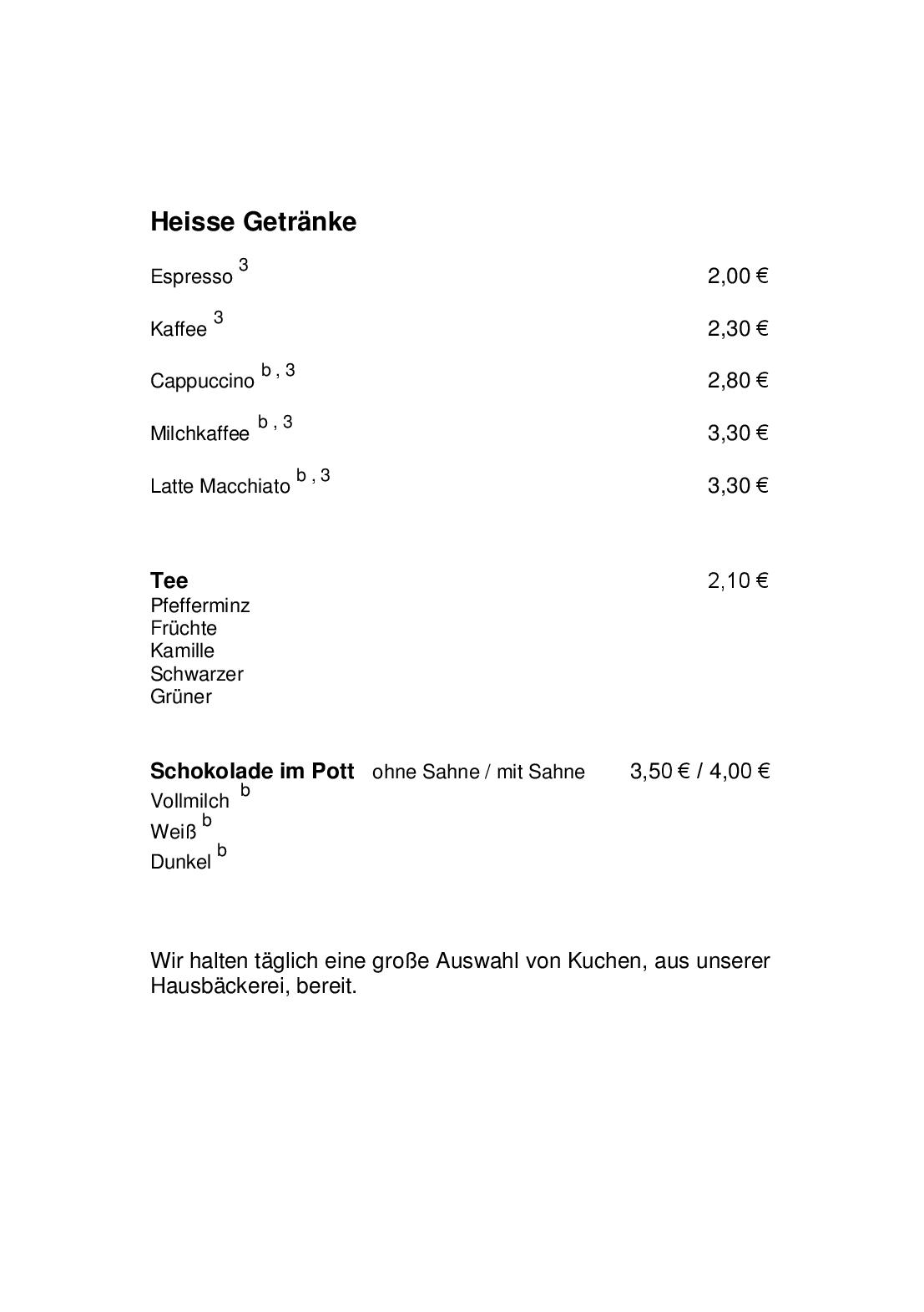 Speisekarte