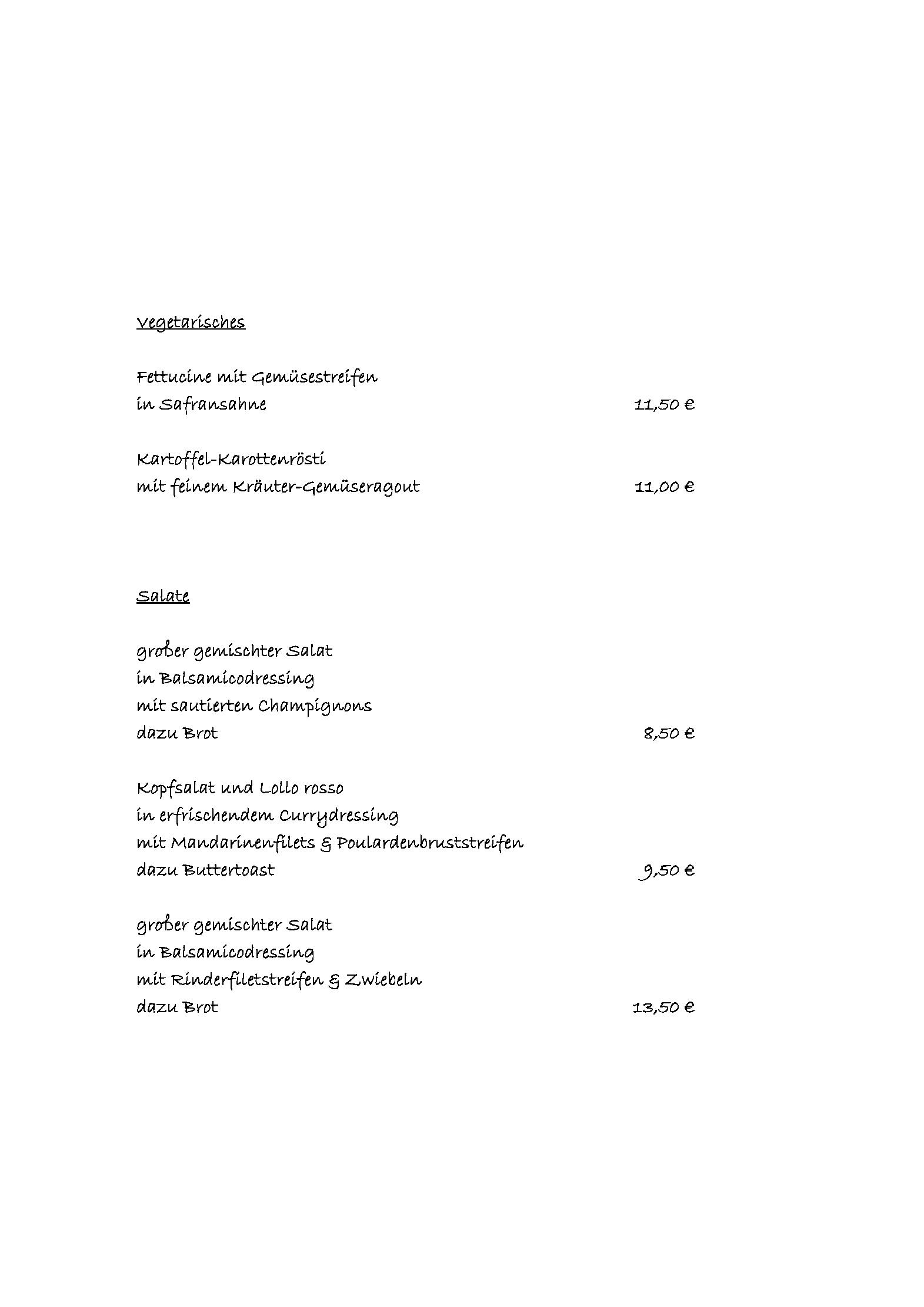 Speisekarte