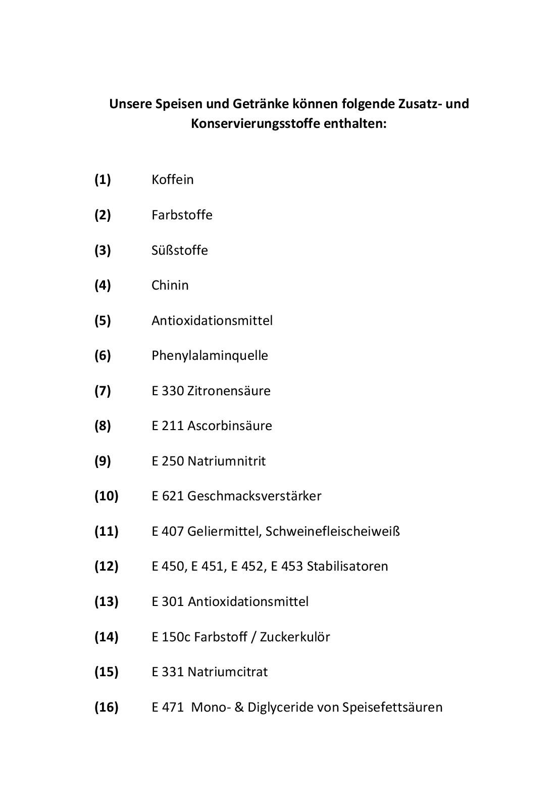 Speisekarte