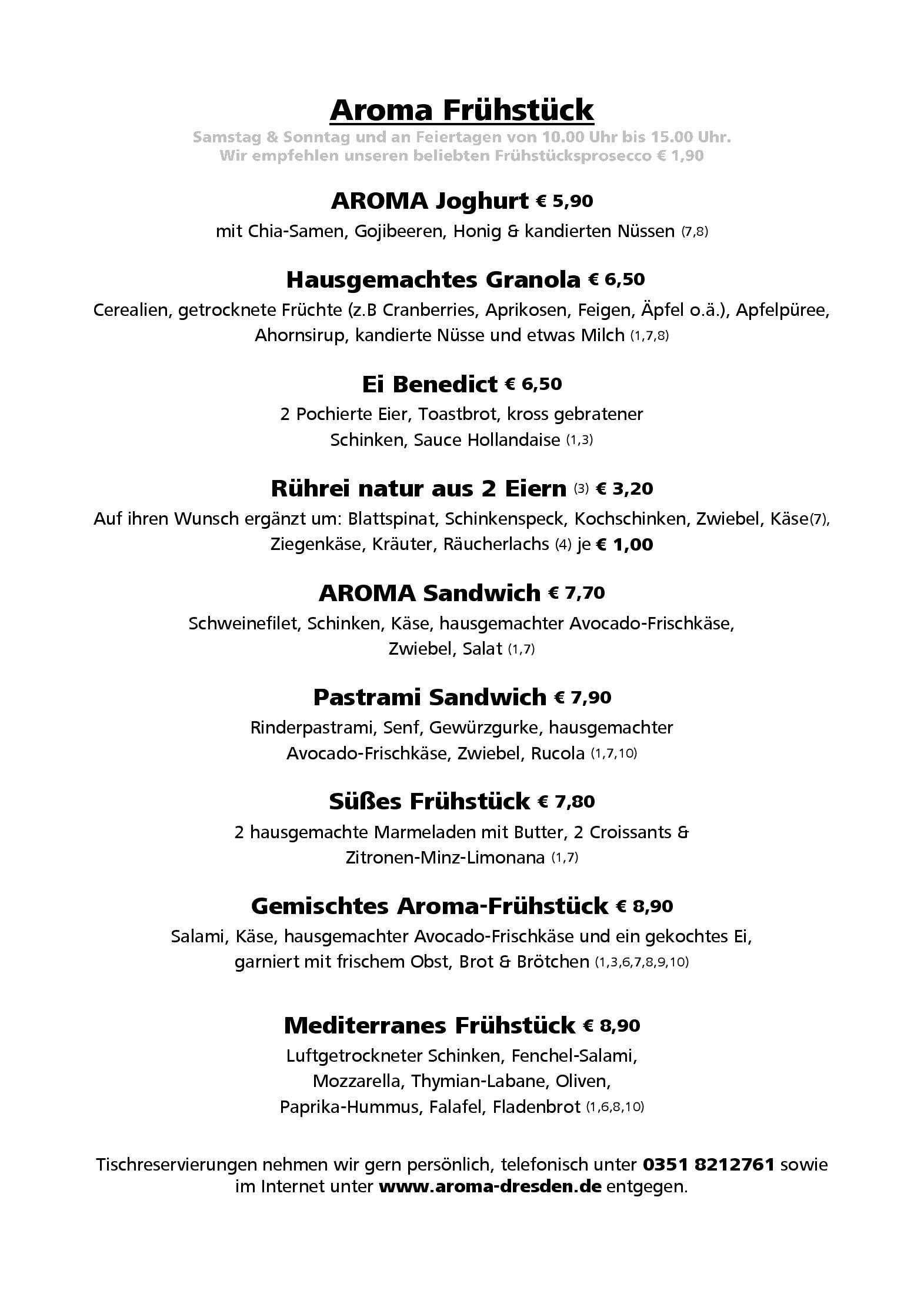 Speisekarte