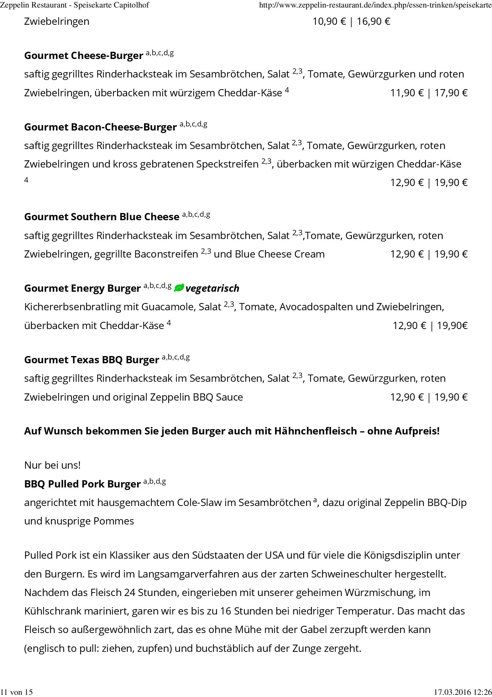 Speisekarte