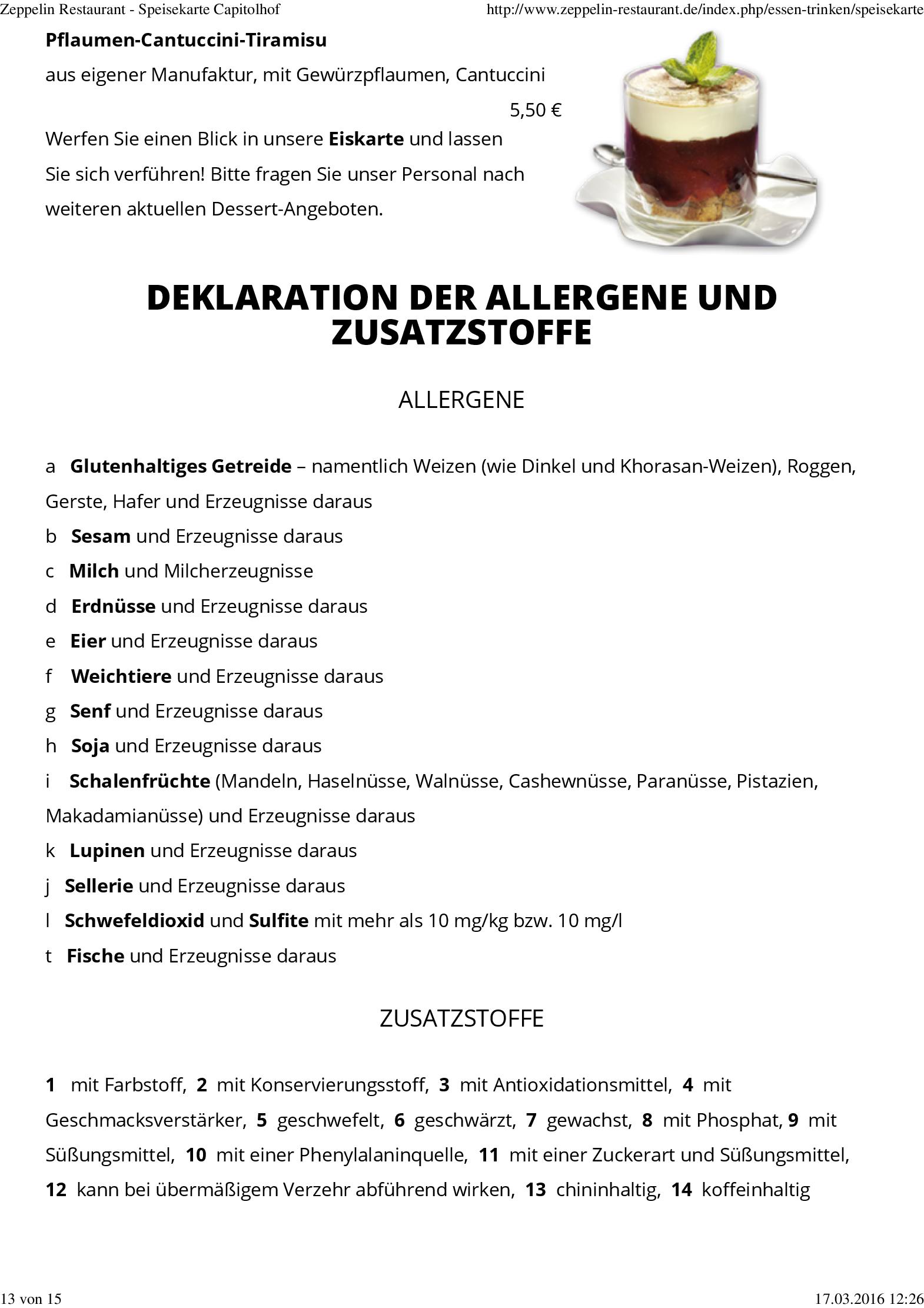 Speisekarte