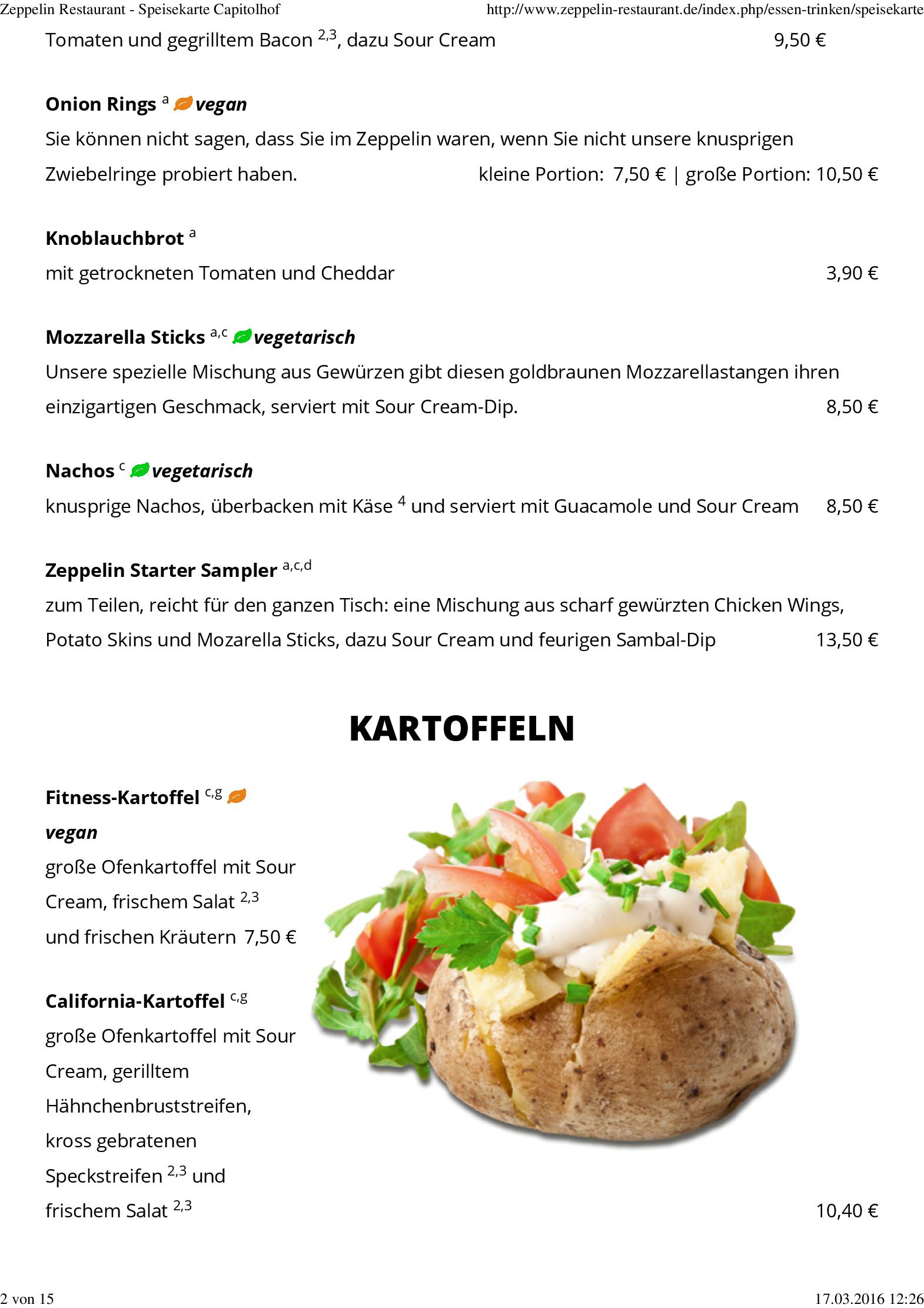 Speisekarte