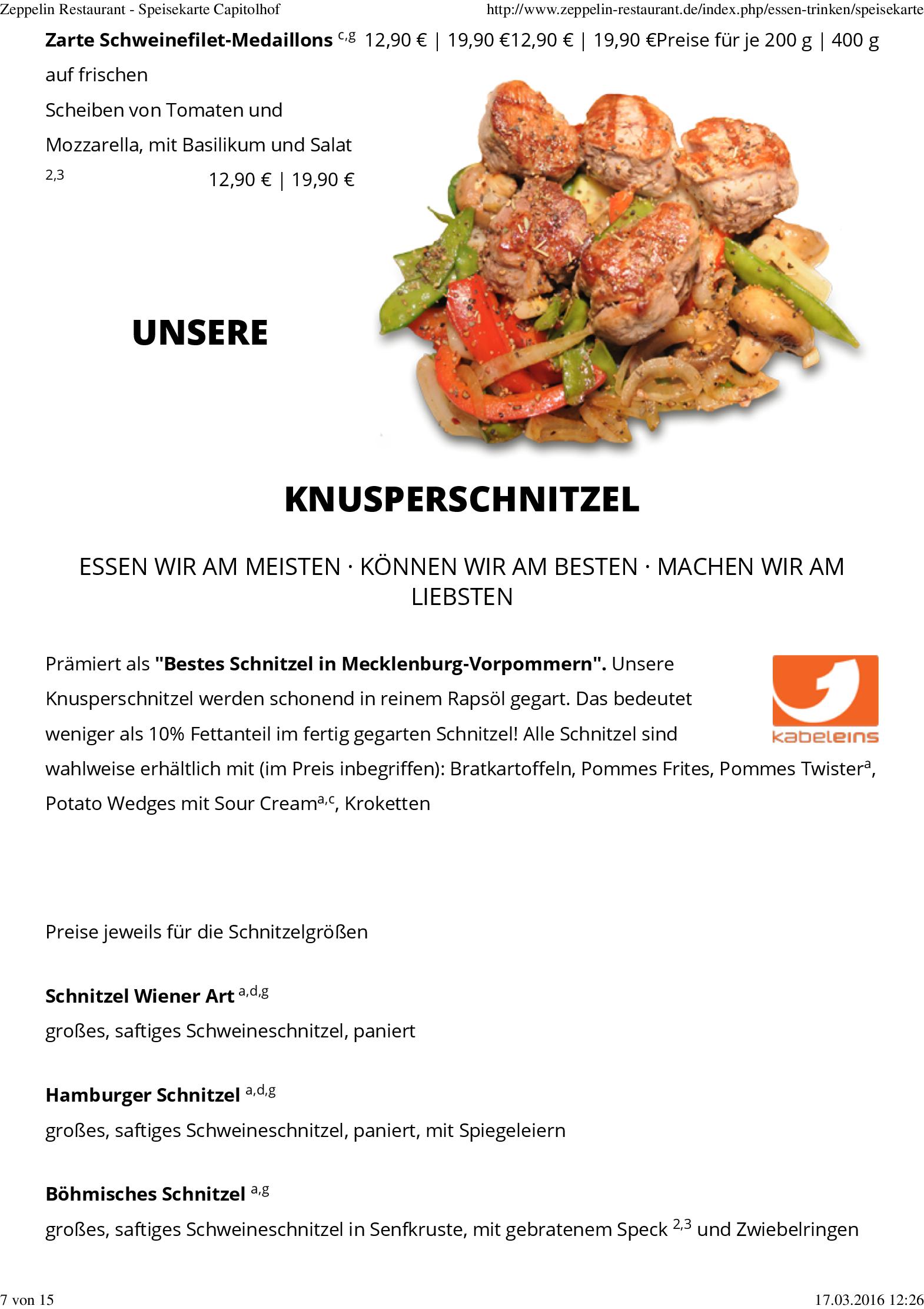 Speisekarte