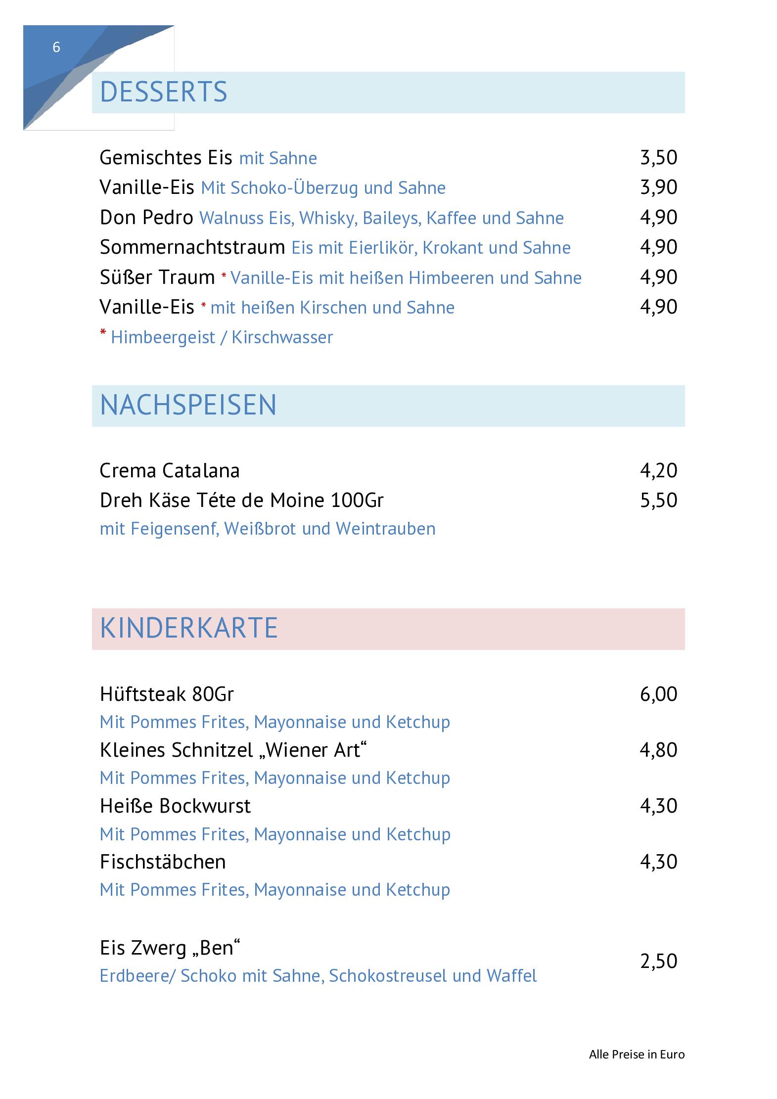 Speisekarte