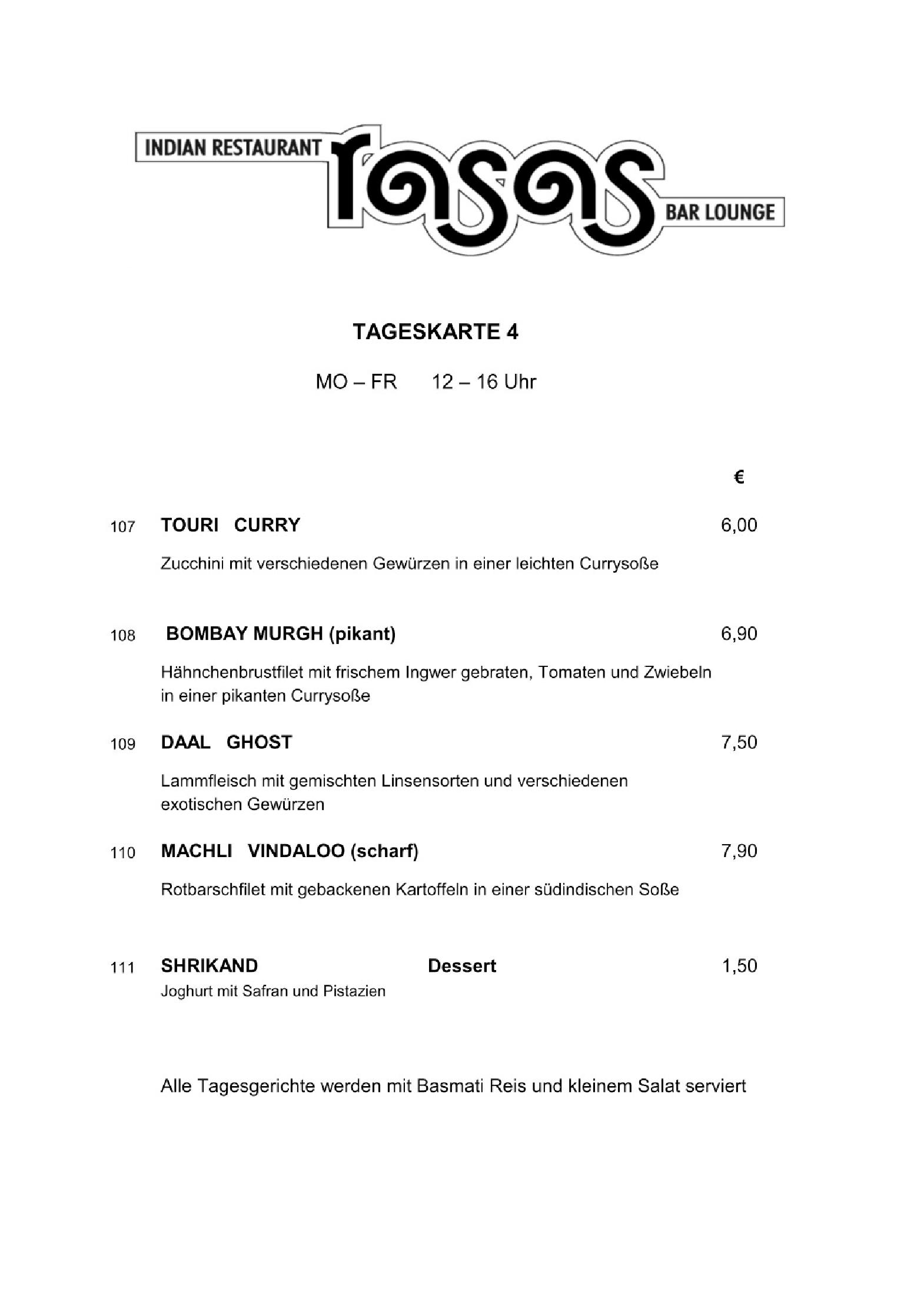 Tageskarte